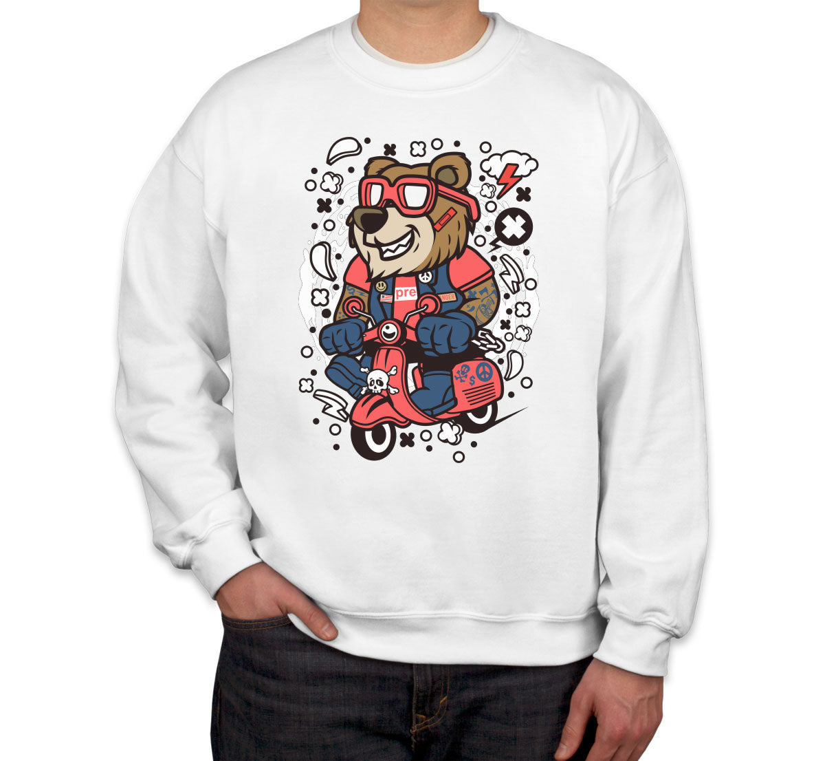 Scooter Bear Unisex Sweatshirt