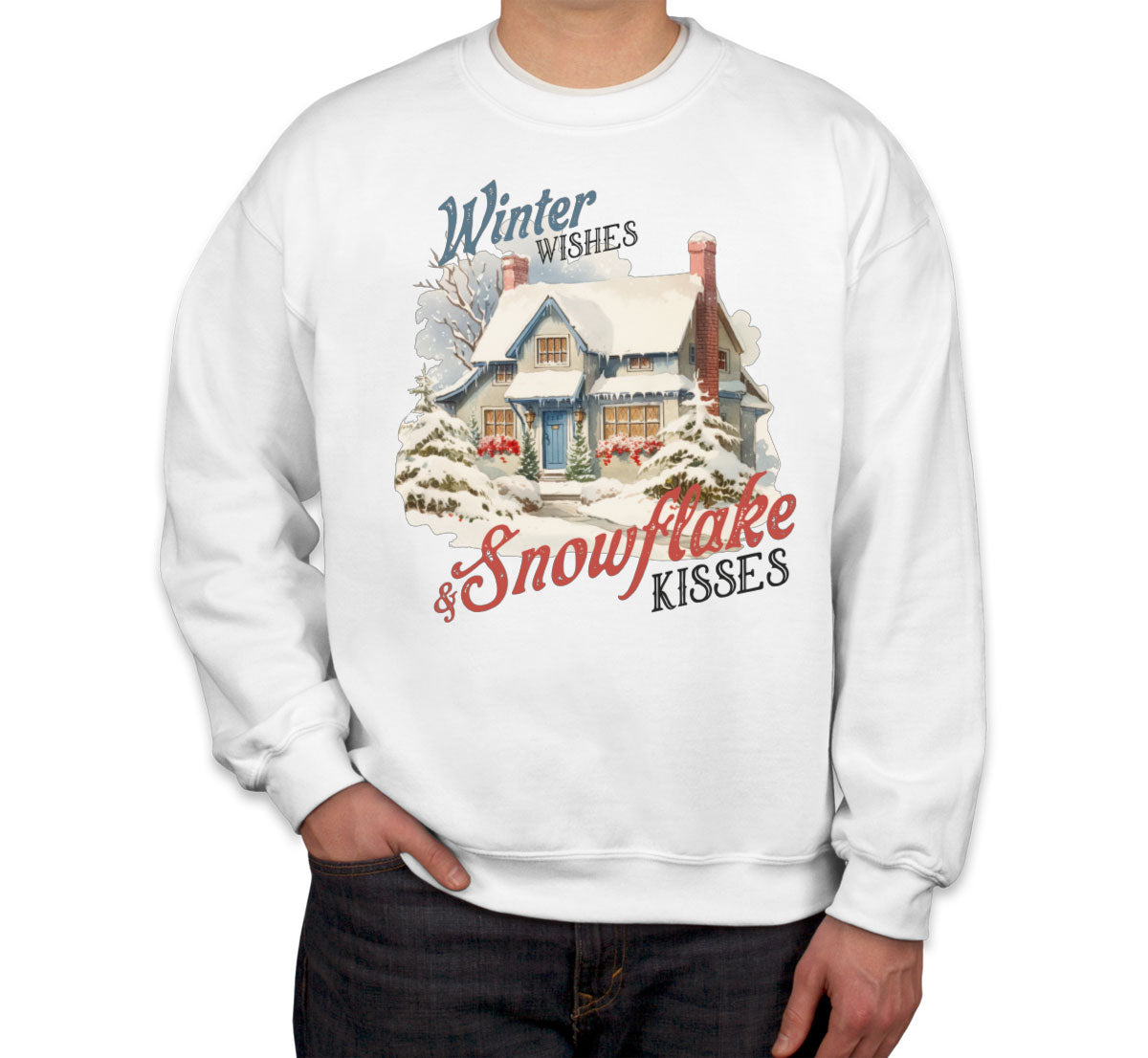 Winter Wishes And Snowflake Kisses Christmas Unisex Sweatshirt