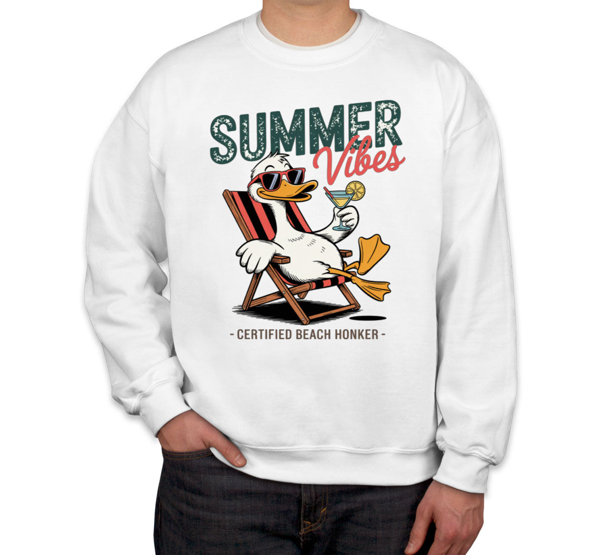 Summer Vibes Funny Duck Unisex Sweatshirt