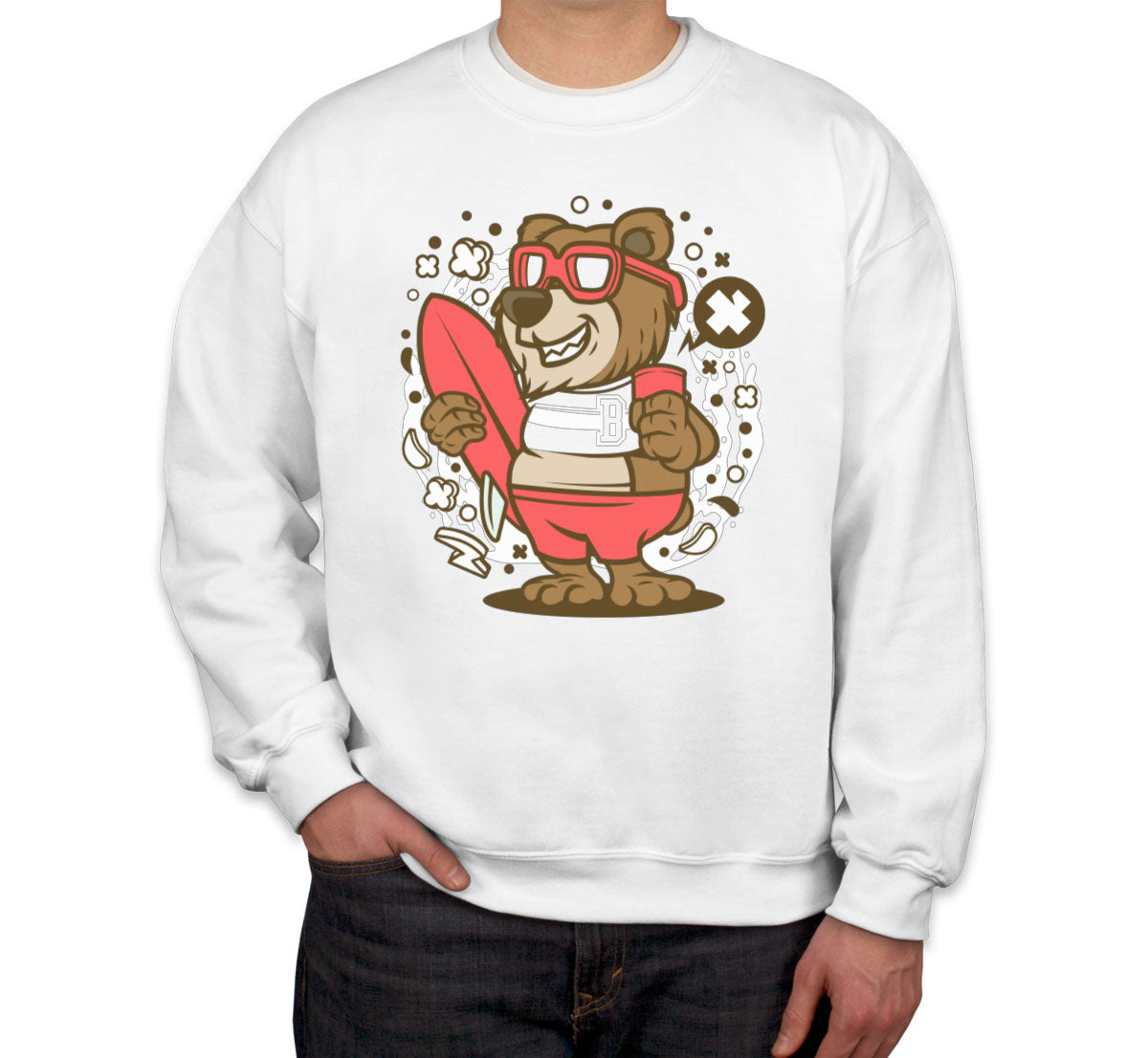 Surfer Bear Unisex Sweatshirt