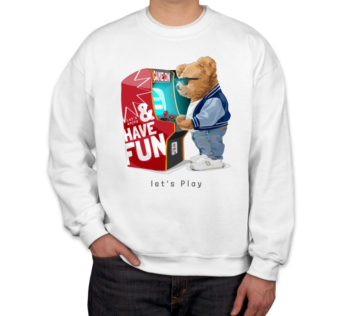 Teddy Bear Arcade Game Machine Unisex Sweatshirt