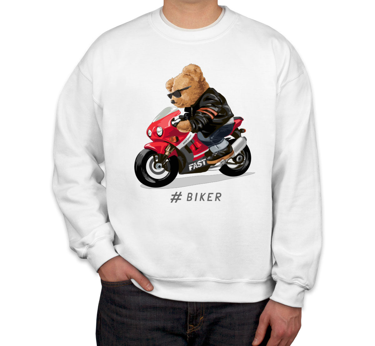 Teddy Bear Cool Biker Unisex Sweatshirt