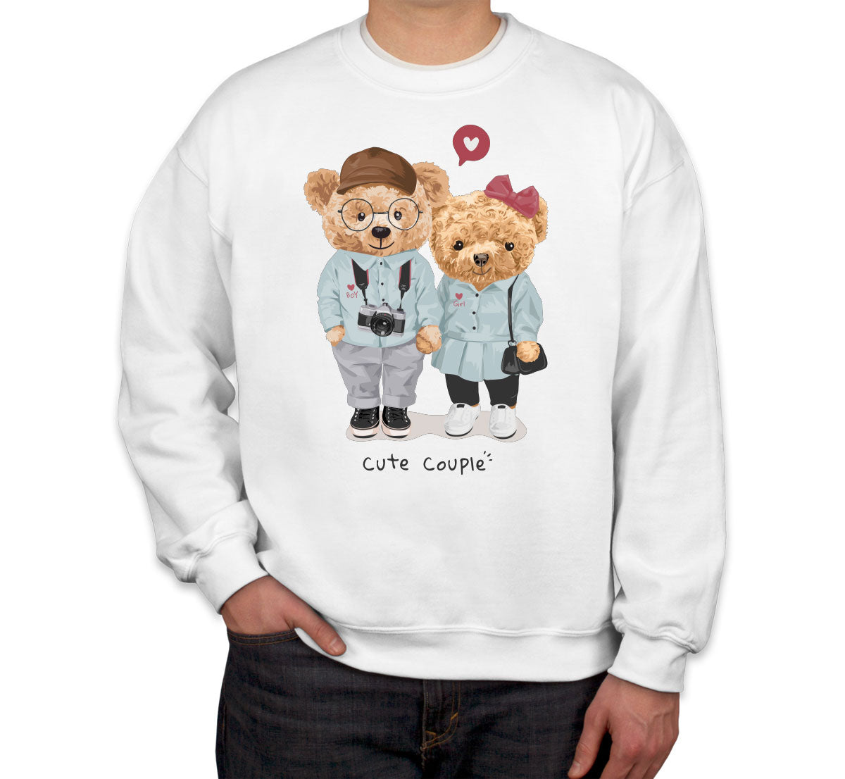 Teddy Bear Cute Couple Unisex Sweatshirt