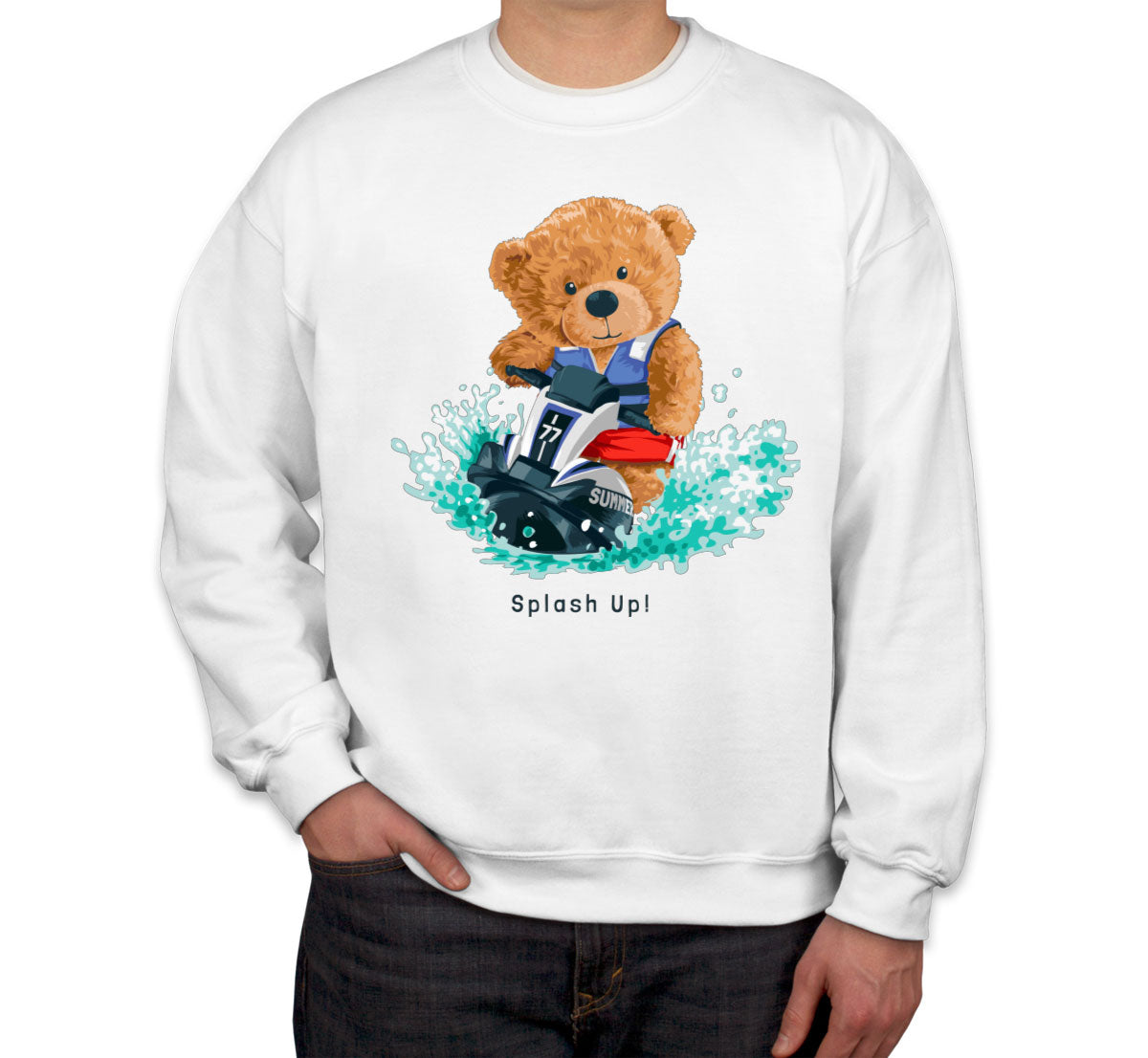 Teddy Bear Jet Ski Unisex Sweatshirt