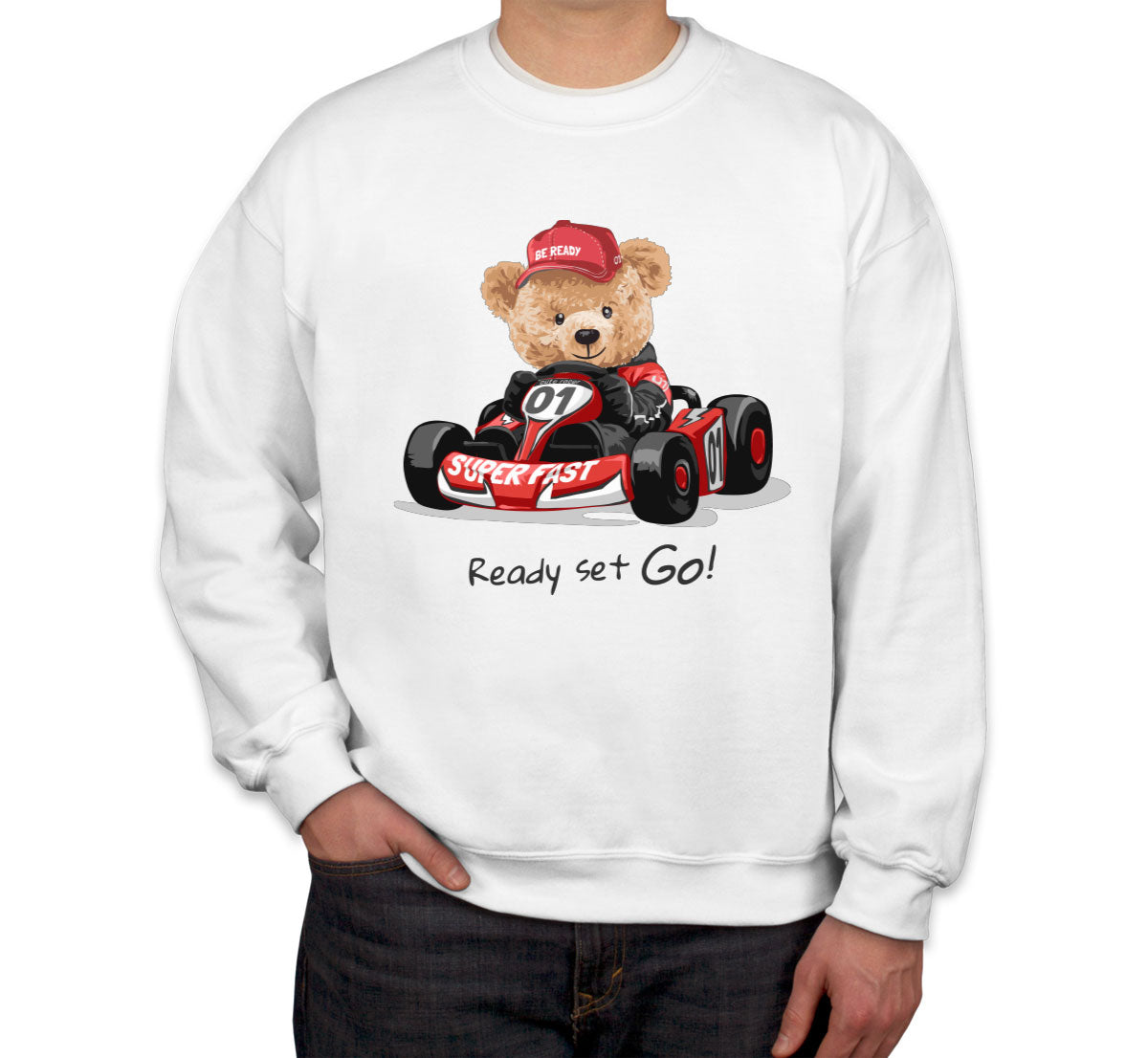 Teddy Bear Racer Unisex Sweatshirt