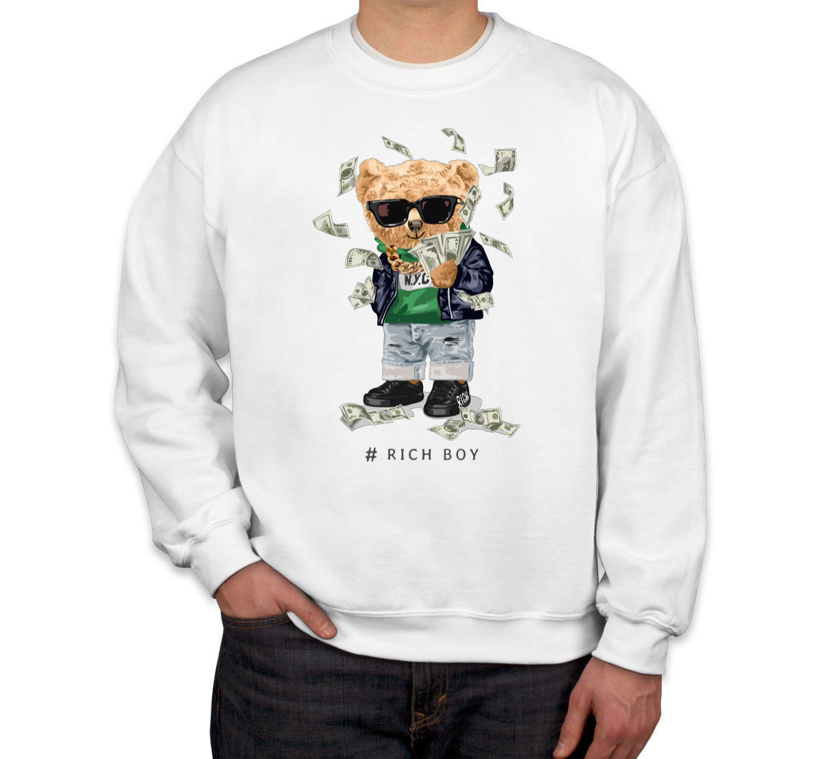 Teddy Bear Rich Boy Unisex Sweatshirt