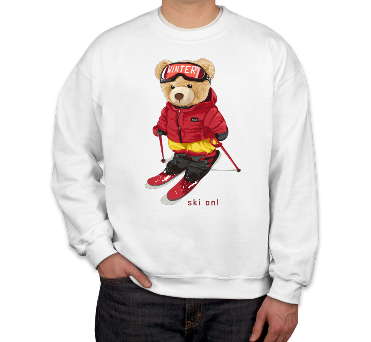 Teddy Bear Snowboarding Unisex Sweatshirt