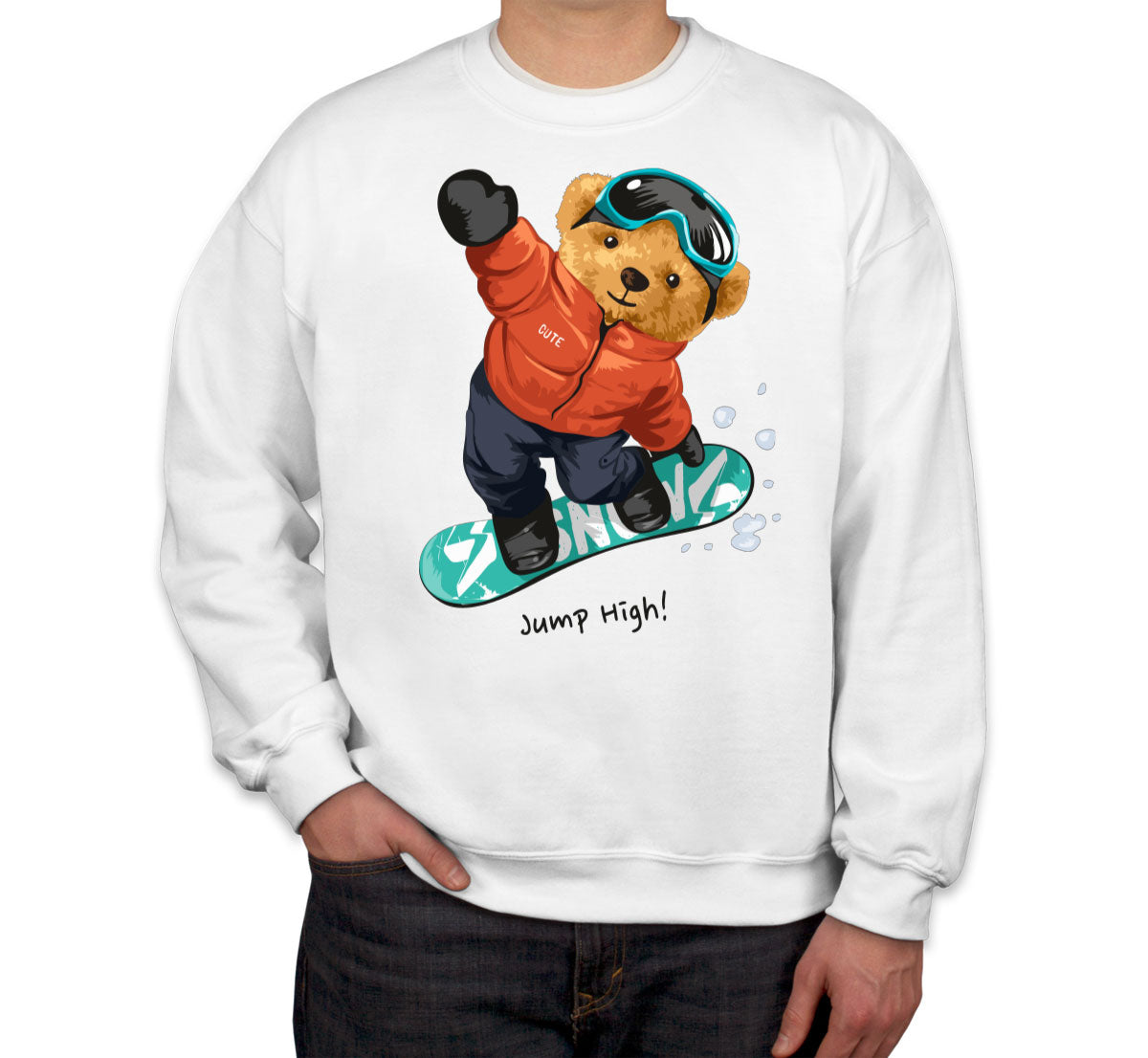 Teddy Bear Ski Board Unisex Sweatshirt