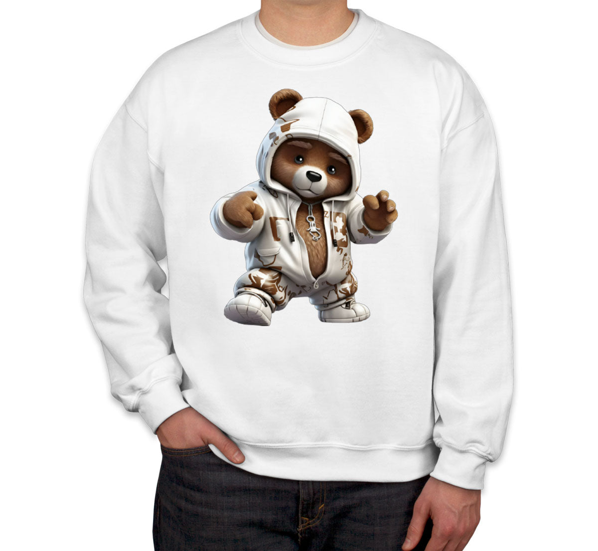 Teddy Bear Wearing Streetwear Unisex Sweatshirt