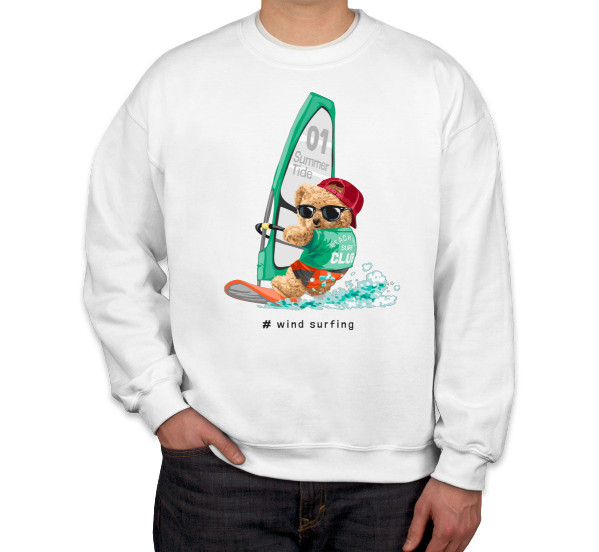 Teddy Bear Surfing Unisex Sweatshirt