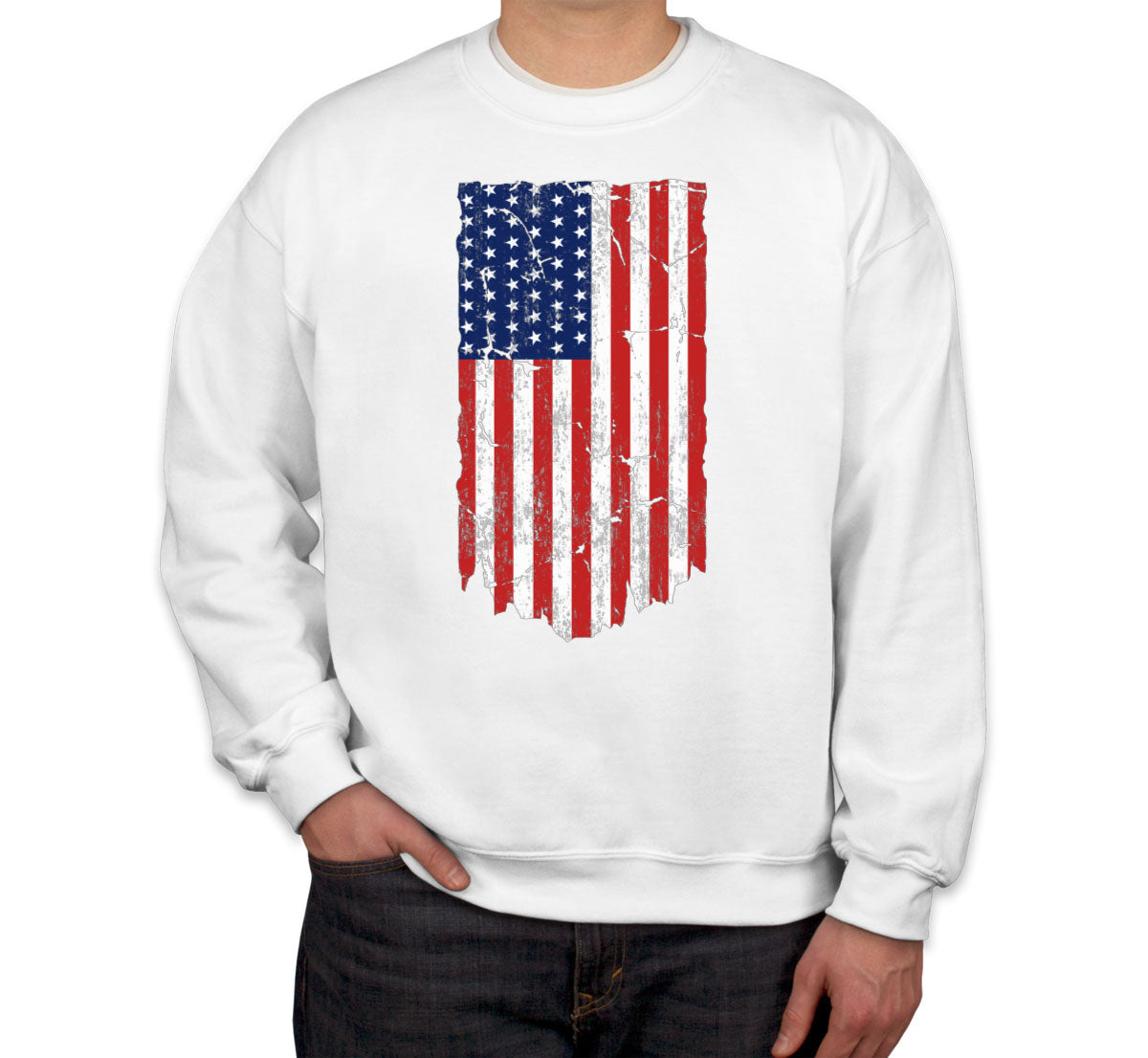Distressed USA American Flag Unisex Sweatshirt