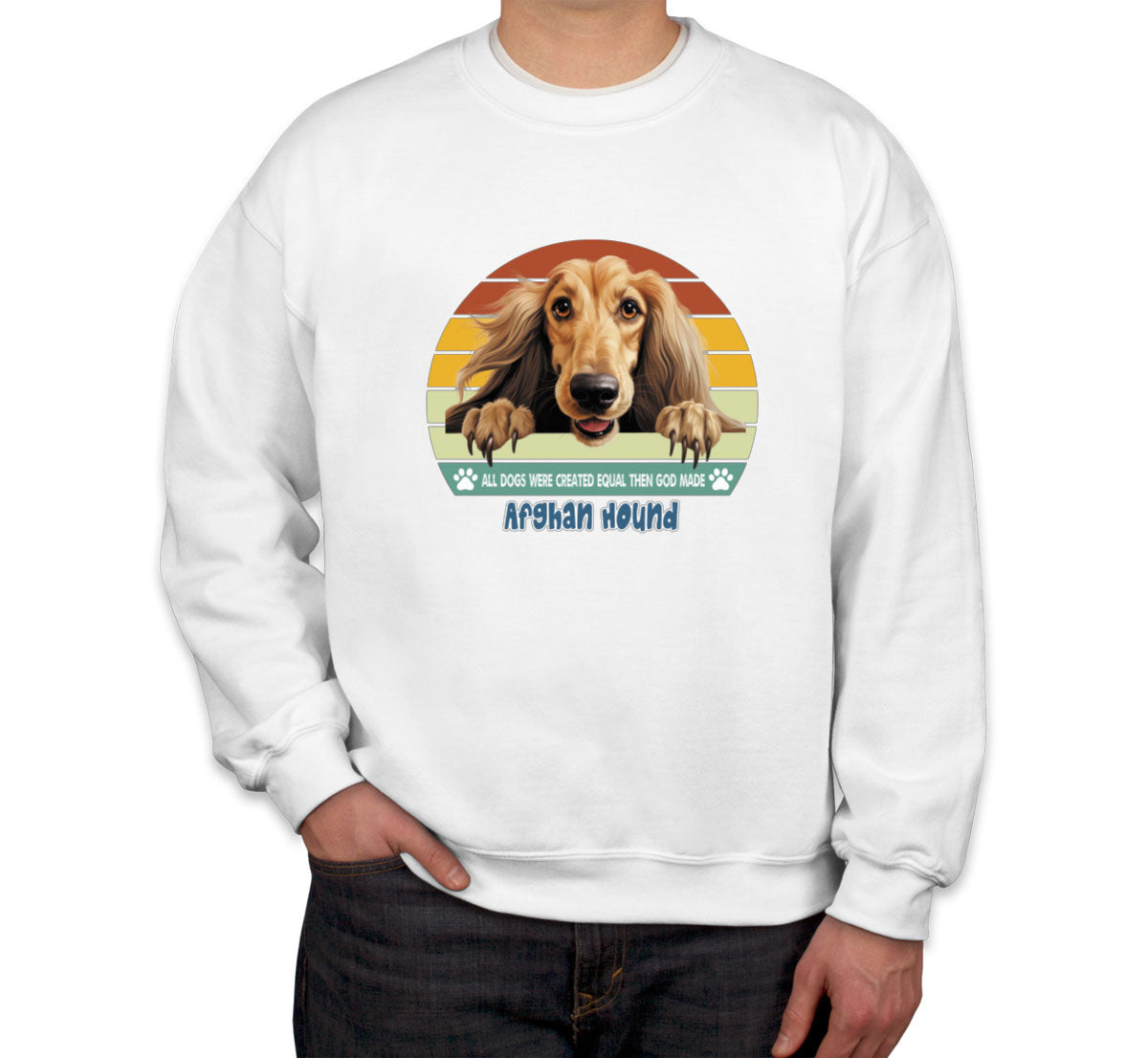 All Dogs Were Created Equal Afghan Hound Unisex Sweatshirt