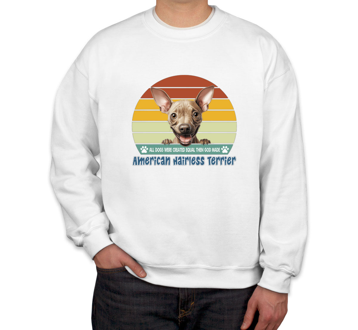 All Dogs Were Created Equal  American Hairless Terrier Unisex Sweatshirt