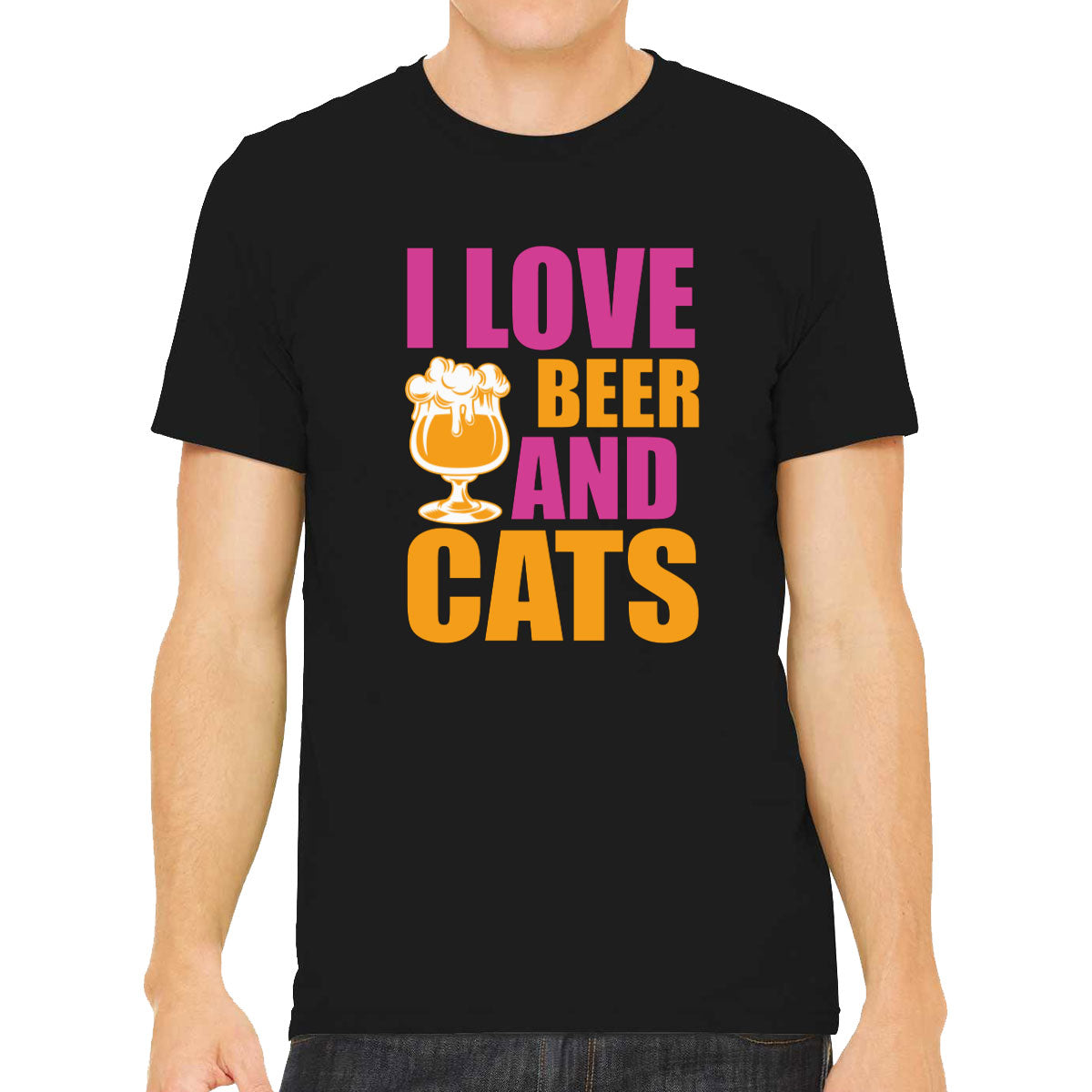 I Love Beer And Cats Men's T-shirt