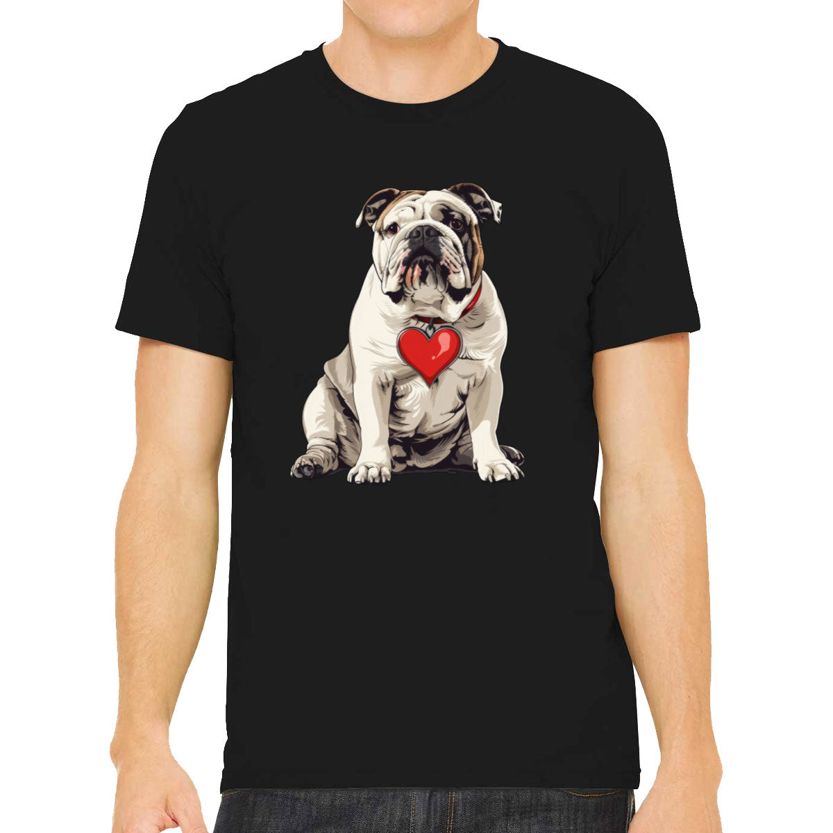 Bulldog With Heart Men's T-shirt