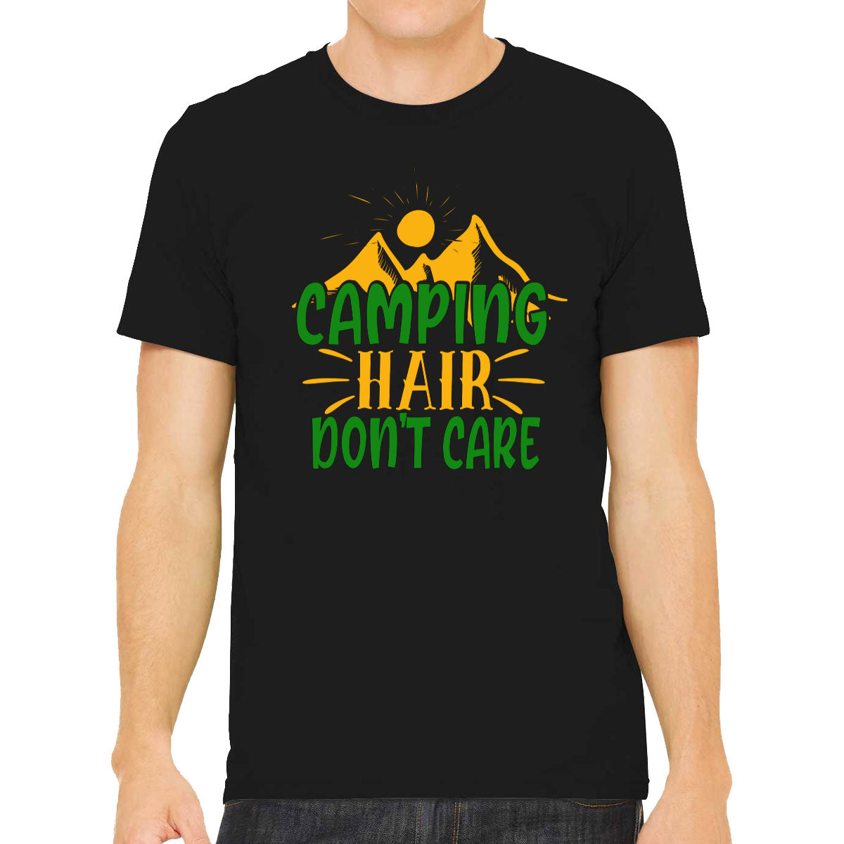 Camping Hair Don't Care Men's T-shirt