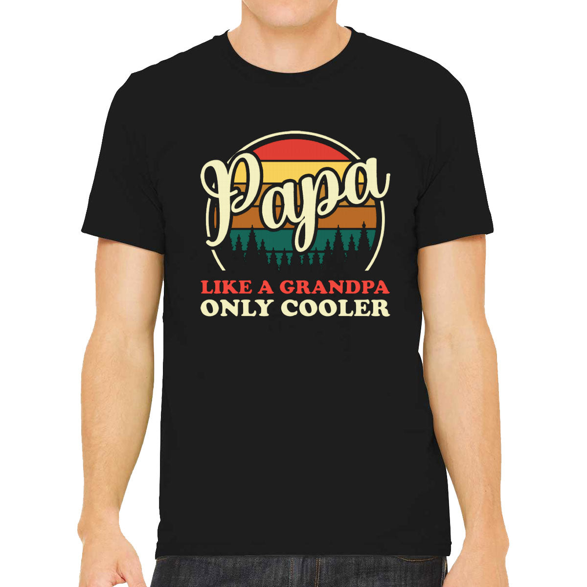 Papa Like A Grandpa Only Cooler Father's Day Men's T-shirt