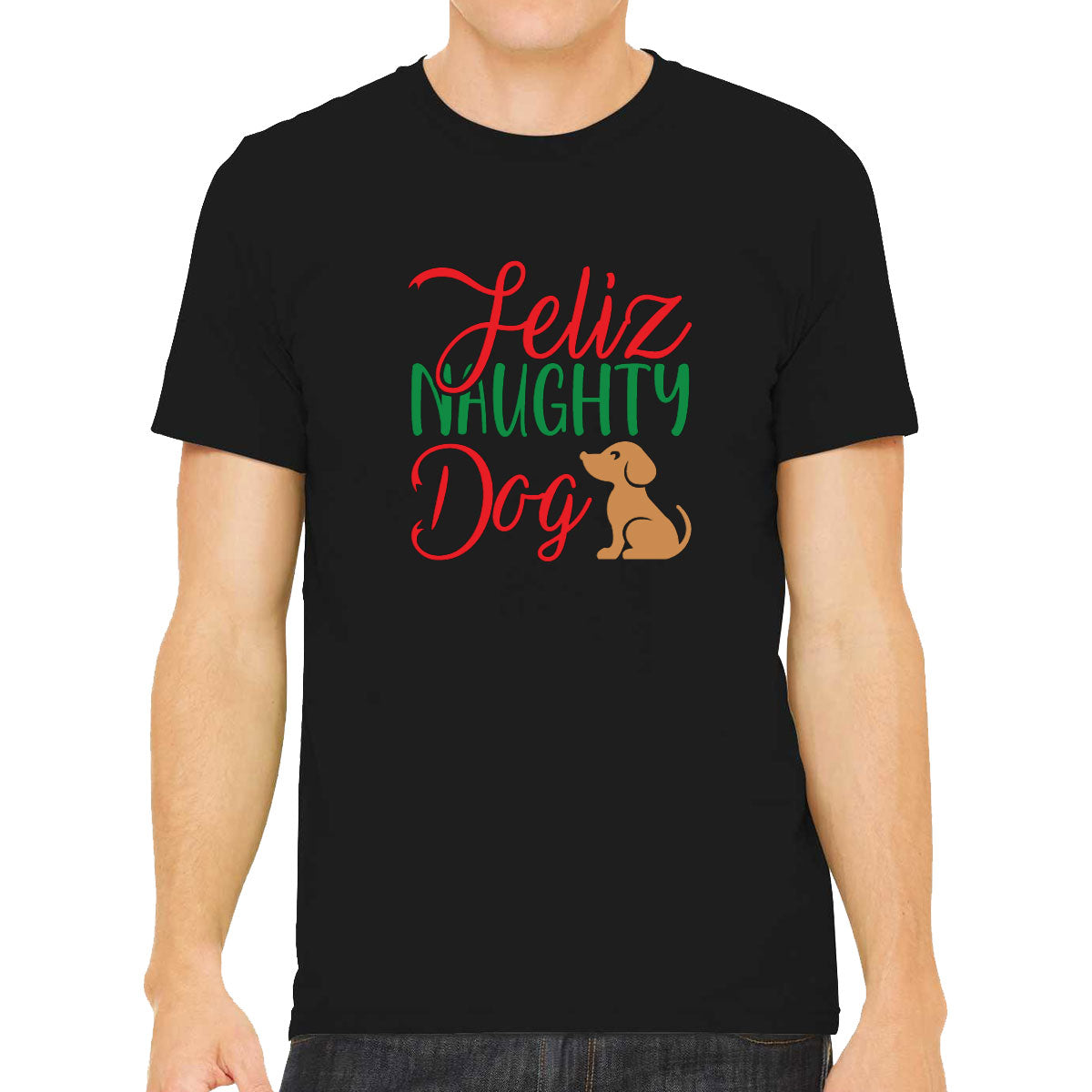 Feliz Naughty Dog Christmas Men's T-shirt
