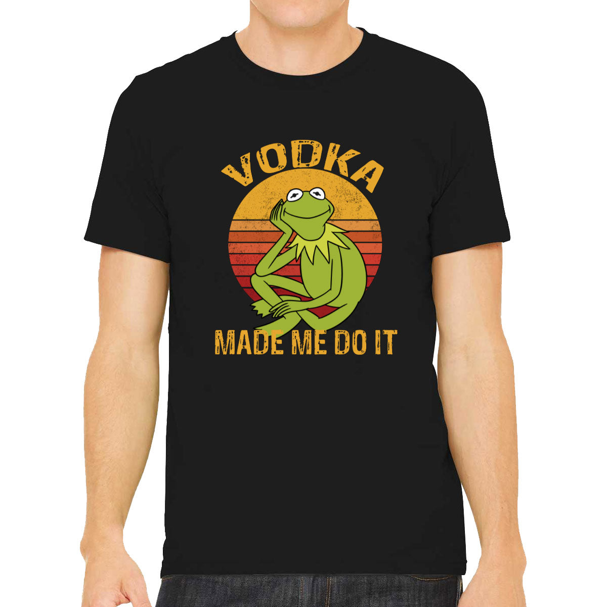 Vodka Made Me Do It Frog Meme Men's T-shirt