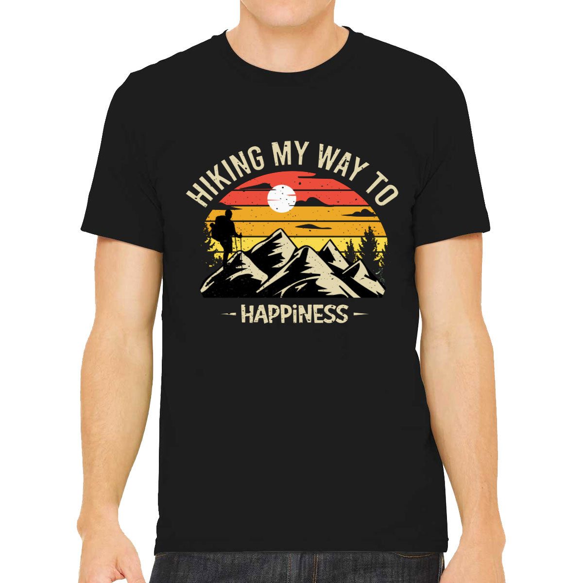 Hiking My Way To Happiness Men's T-shirt