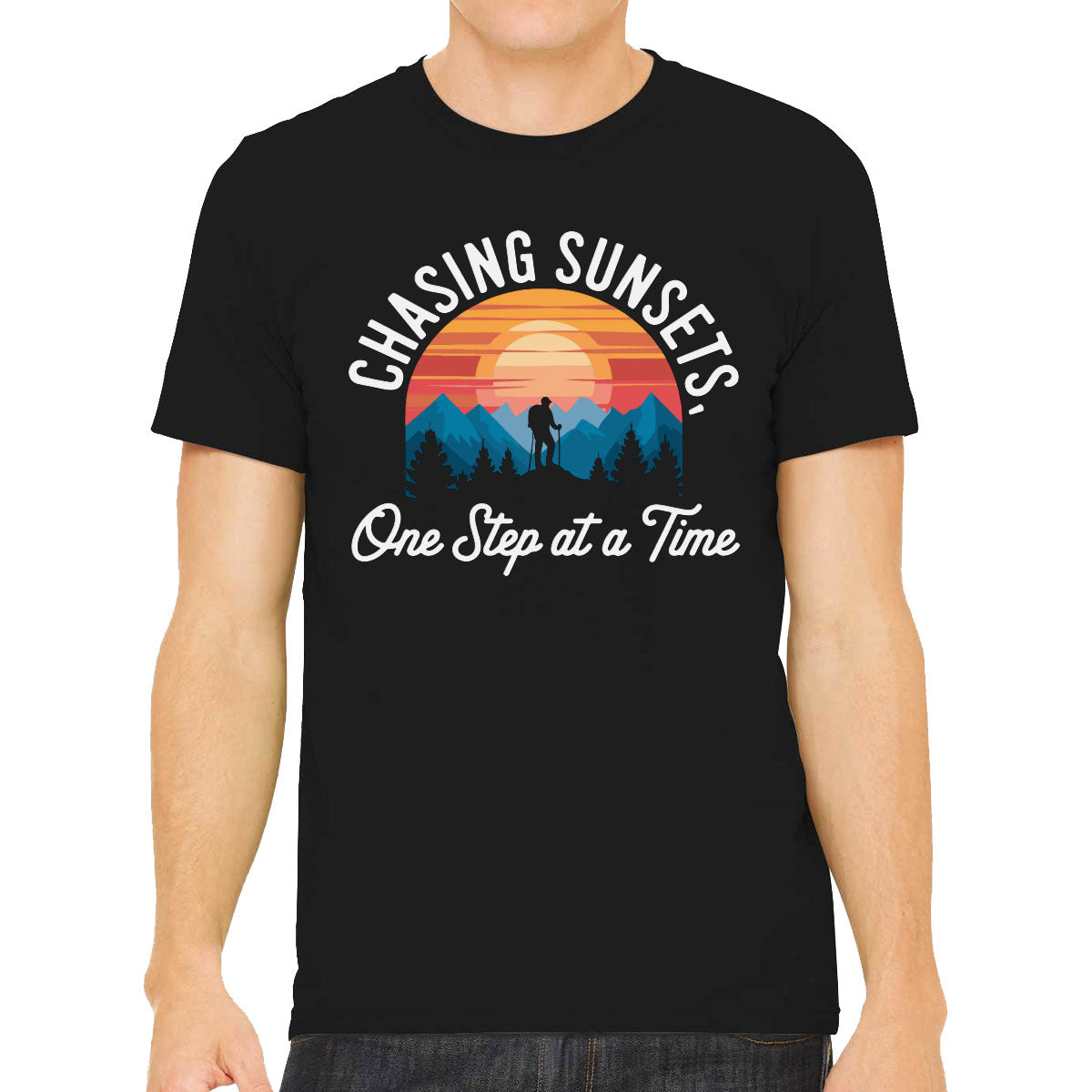 Chasing Sunsets, One Step At A Time Men's T-shirt