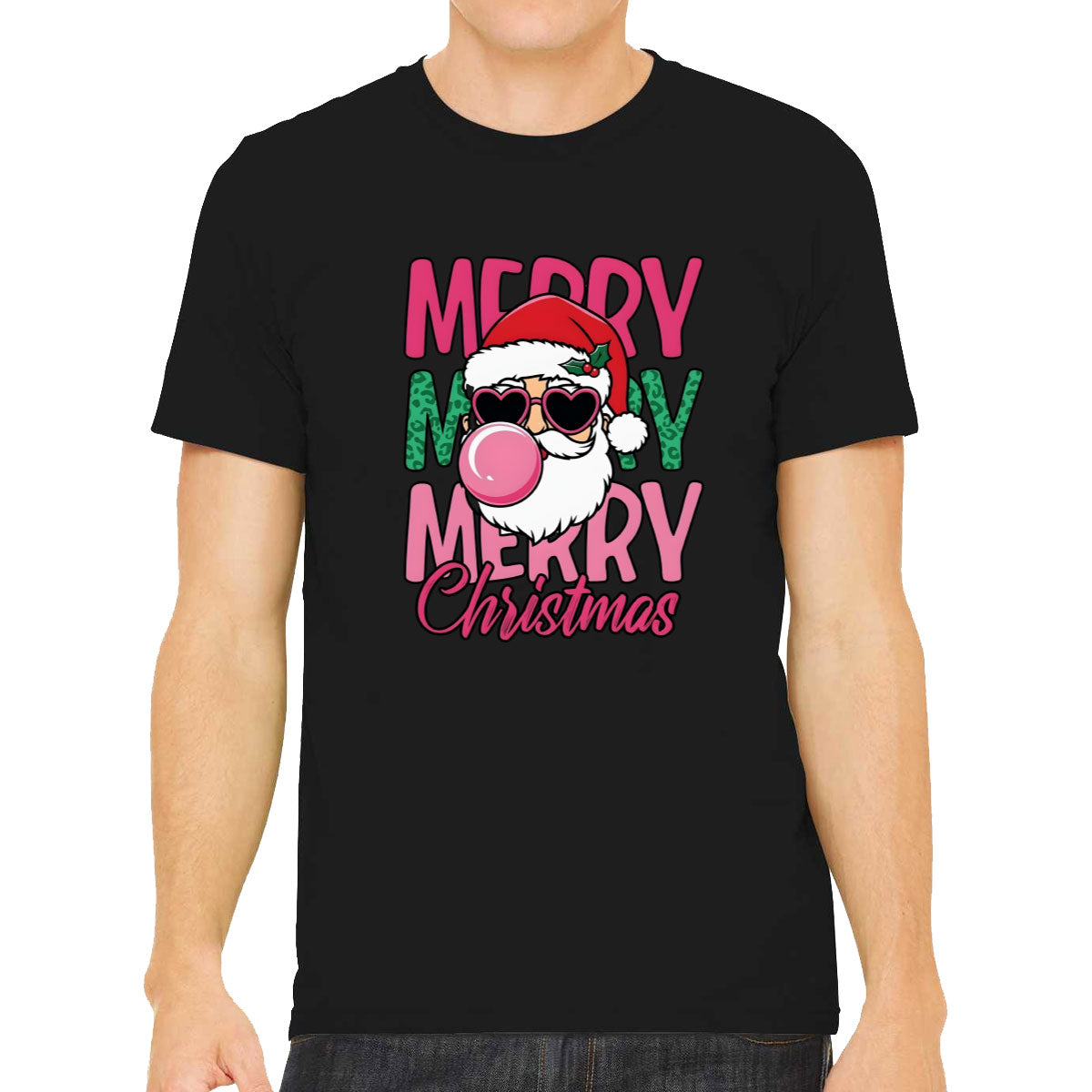 Santa Bubble Gum Merry Christmas Men's T-shirt