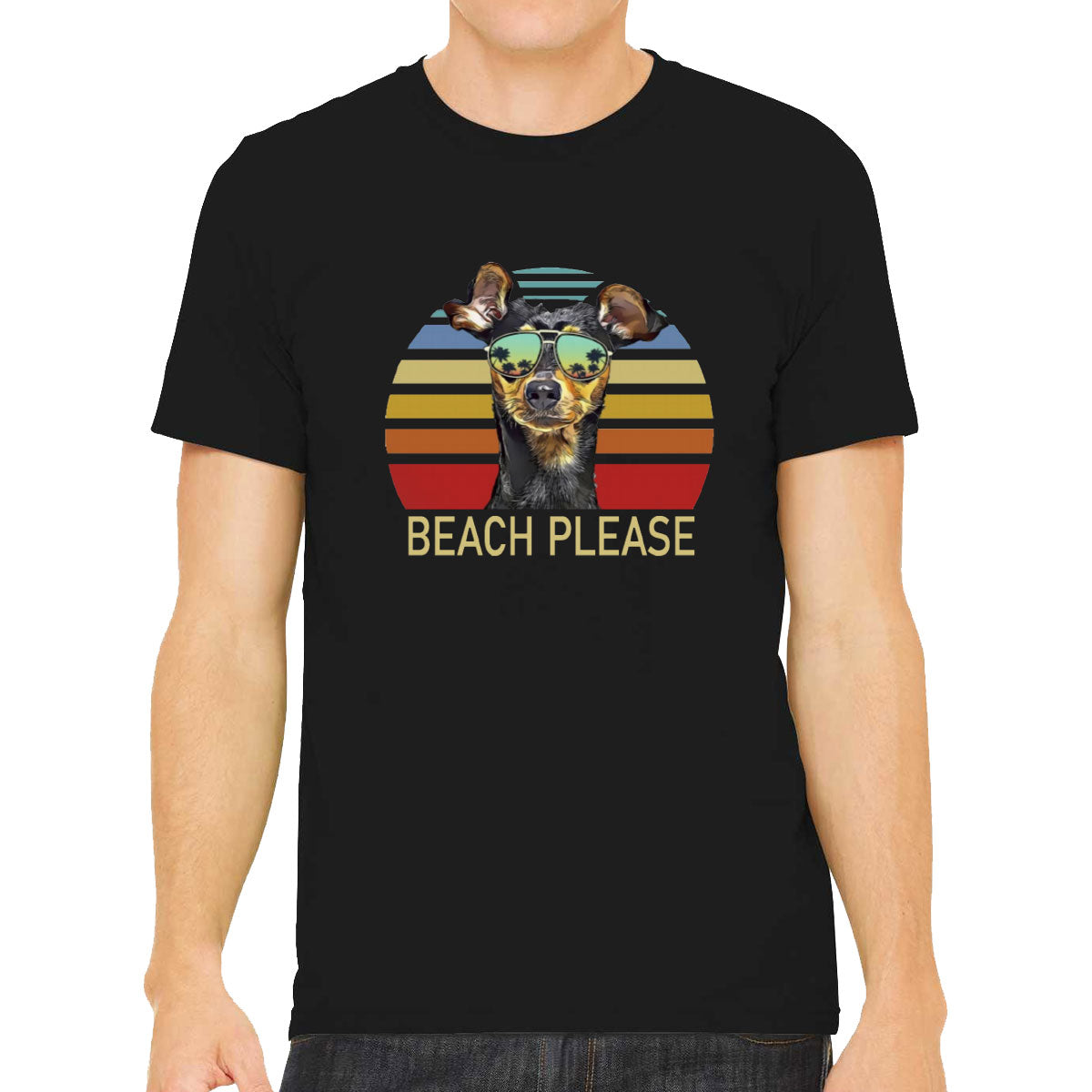 Beach Please Miniature Pinscher Dog Men's T-shirt