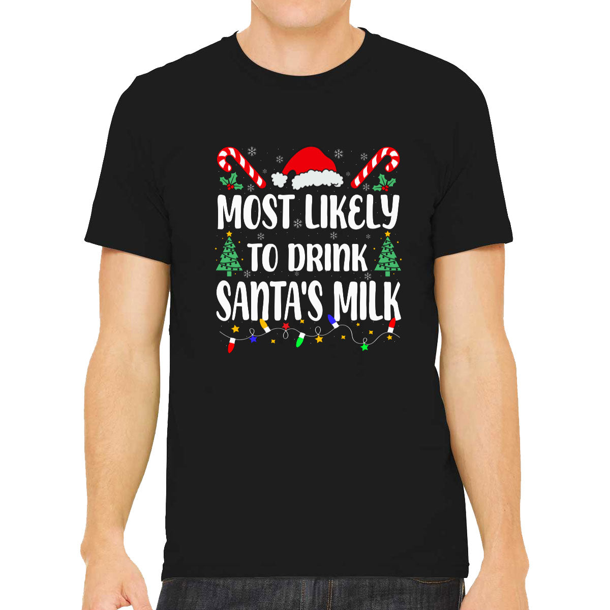 Most Likely To Drink Santa's Milk Christmas Men's T-shirt