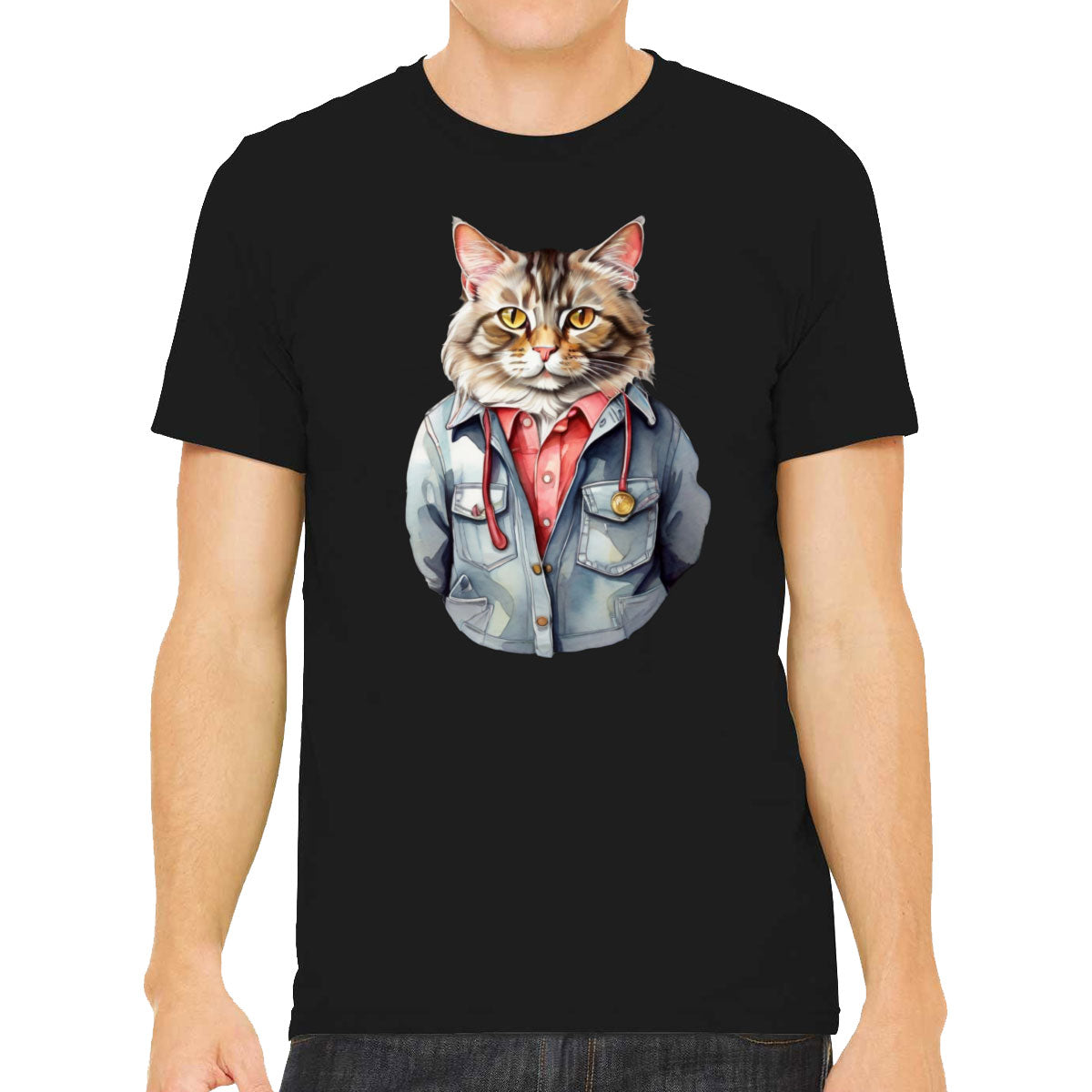 Cool Orange Cat Men's T-shirt