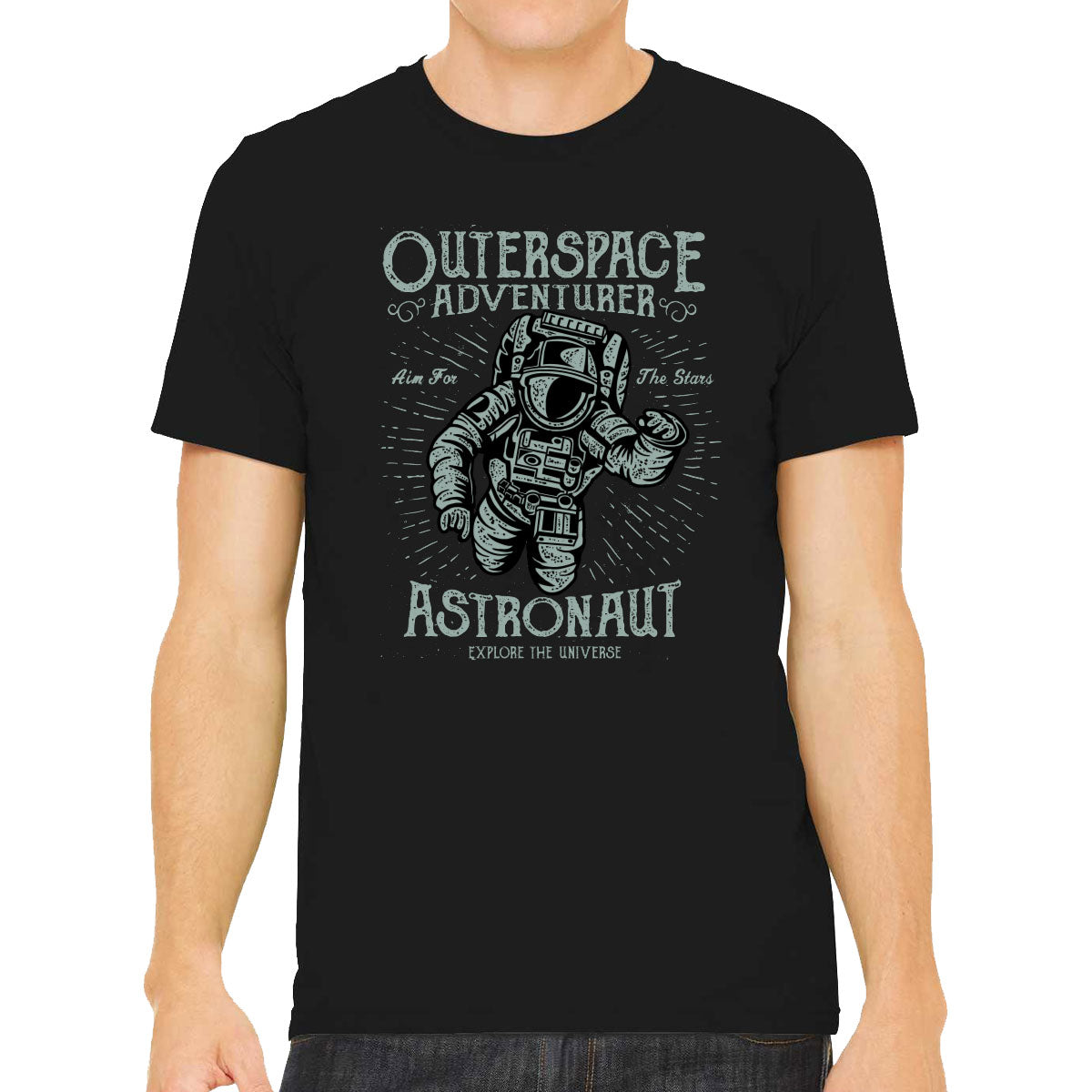 Outerspace Adventurer Astronaut Explore The Universe Men's T-shirt