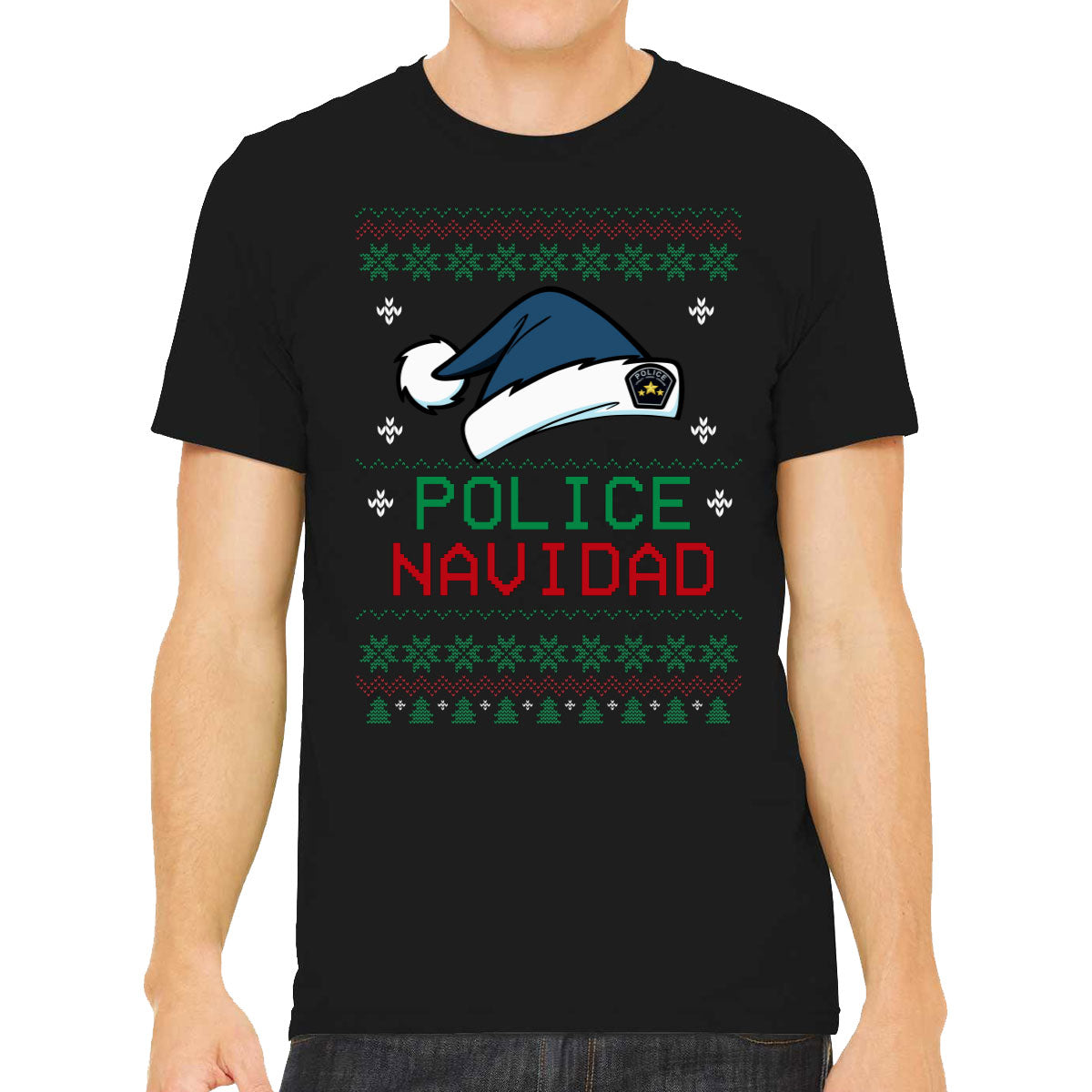 Police Navidad Feliz Navidad Ugly Christmas Sweater Men's T-shirt