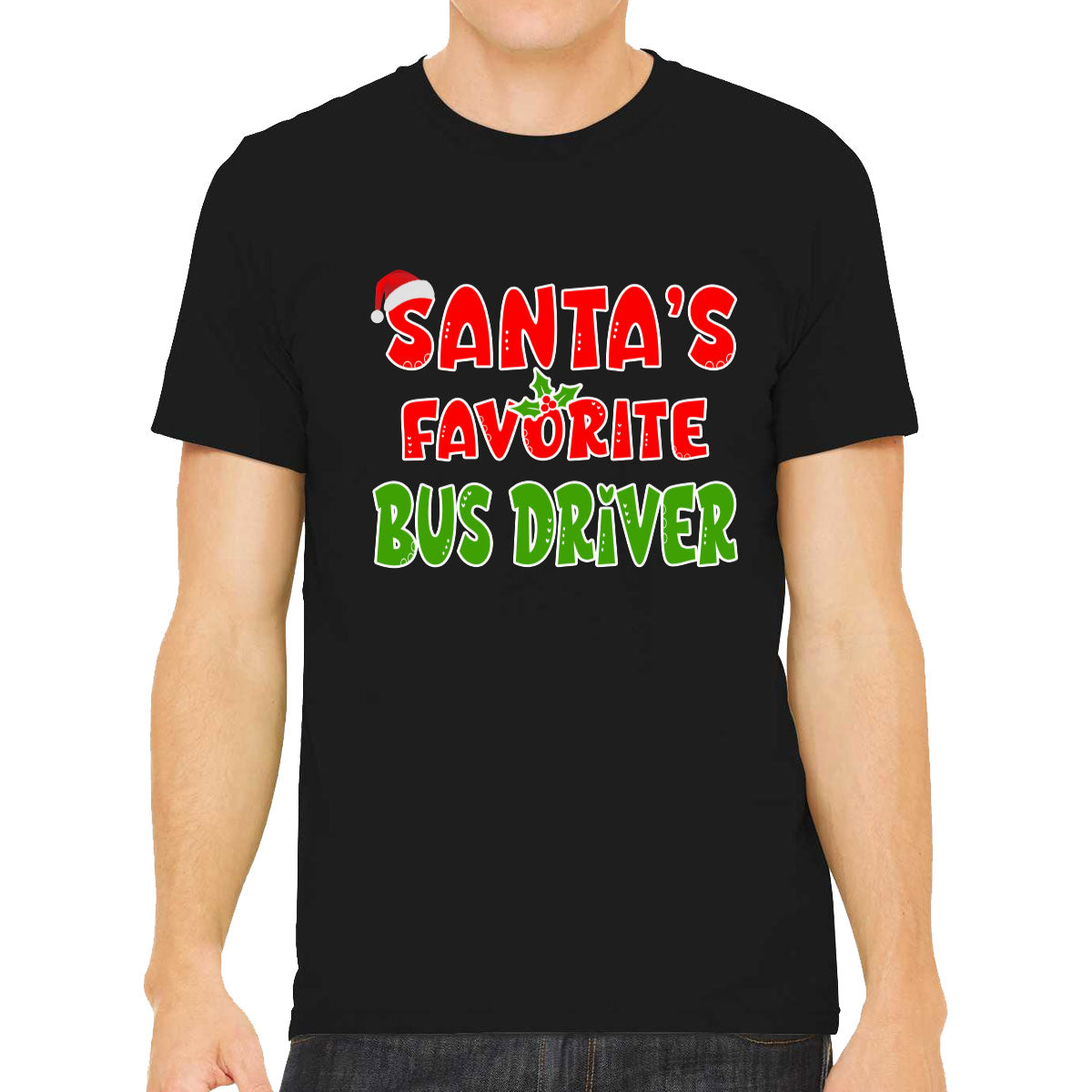 Santa's Favorite Bus Driver Men's T-shirt