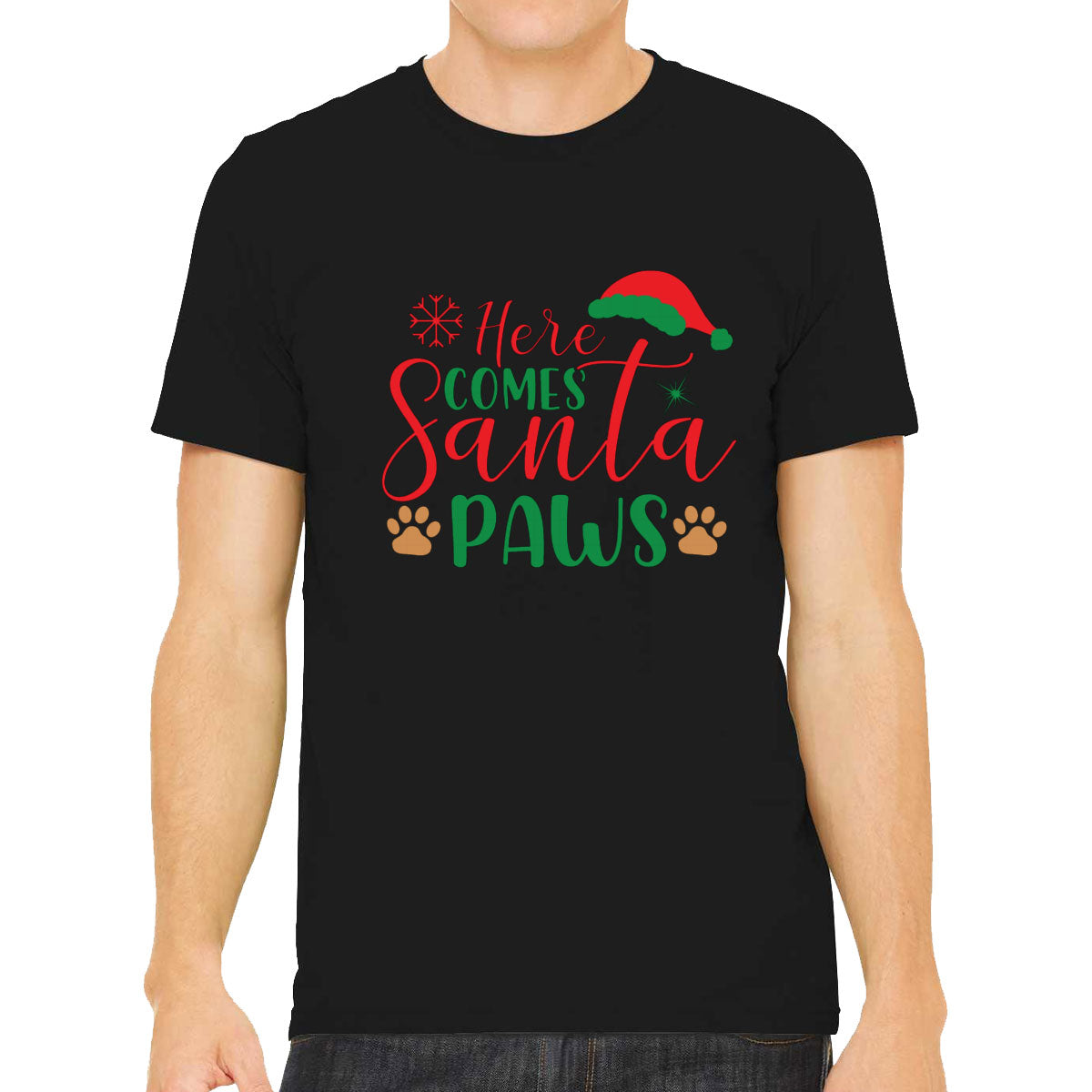 Hear Comes Santa Paws Christmas Men's T-shirt