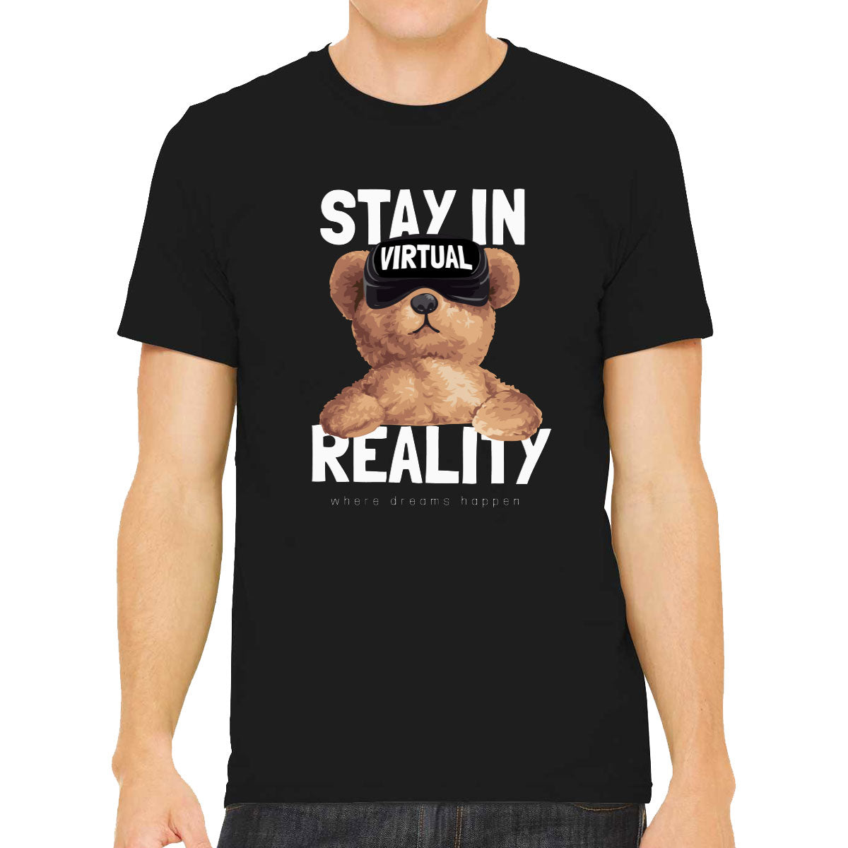 Teddy Bear Stay In VR Men's T-shirt