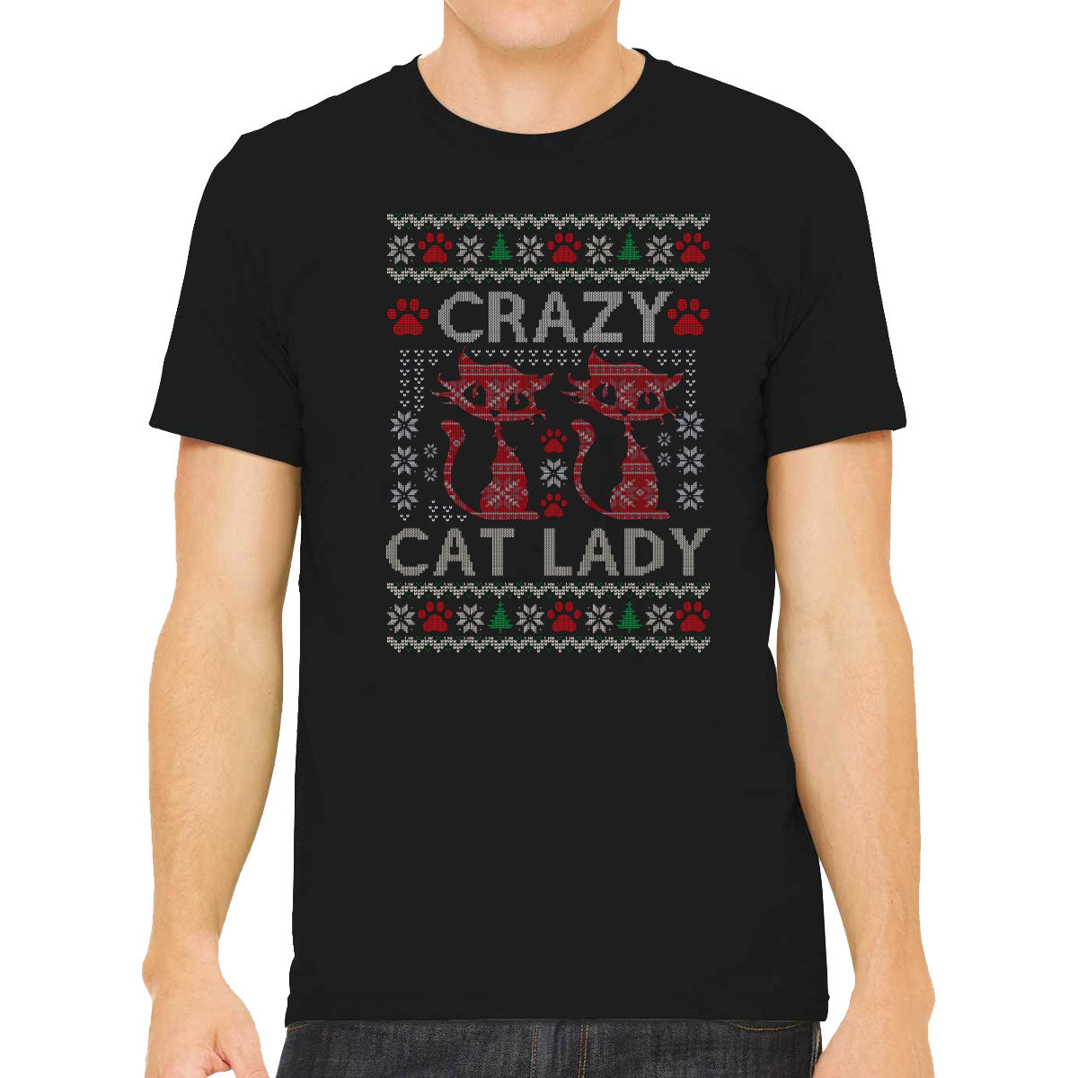 Crazy Cat Lady Ugly Christmas Sweater Men's T-shirt