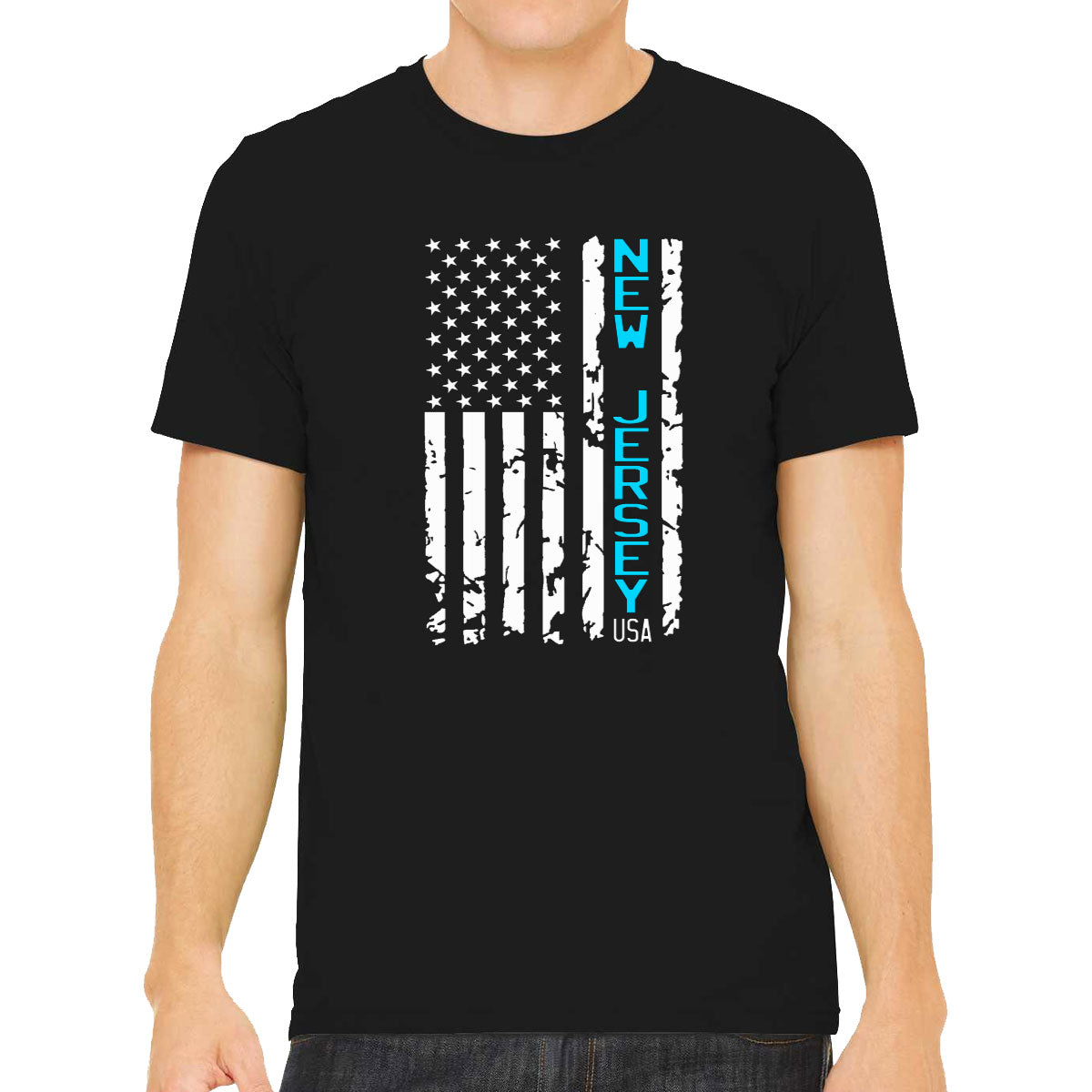 New Jersey American Flag Men's T-shirt