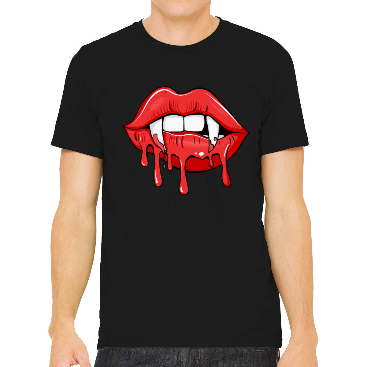 Vampire Pointed Lips Halloween Men's T-shirt