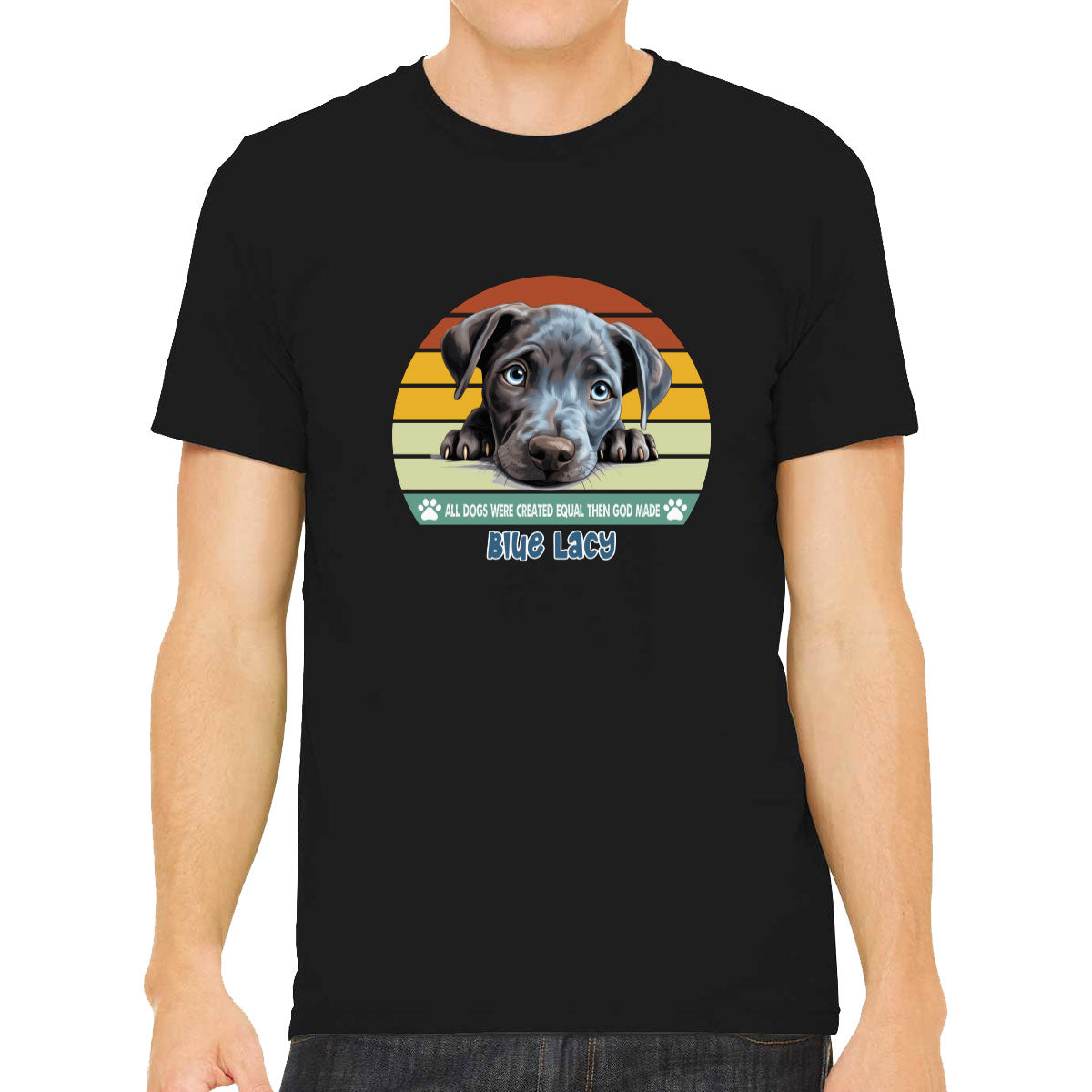 All Dogs Were Created Equal Blue Lacy Men's T-shirt