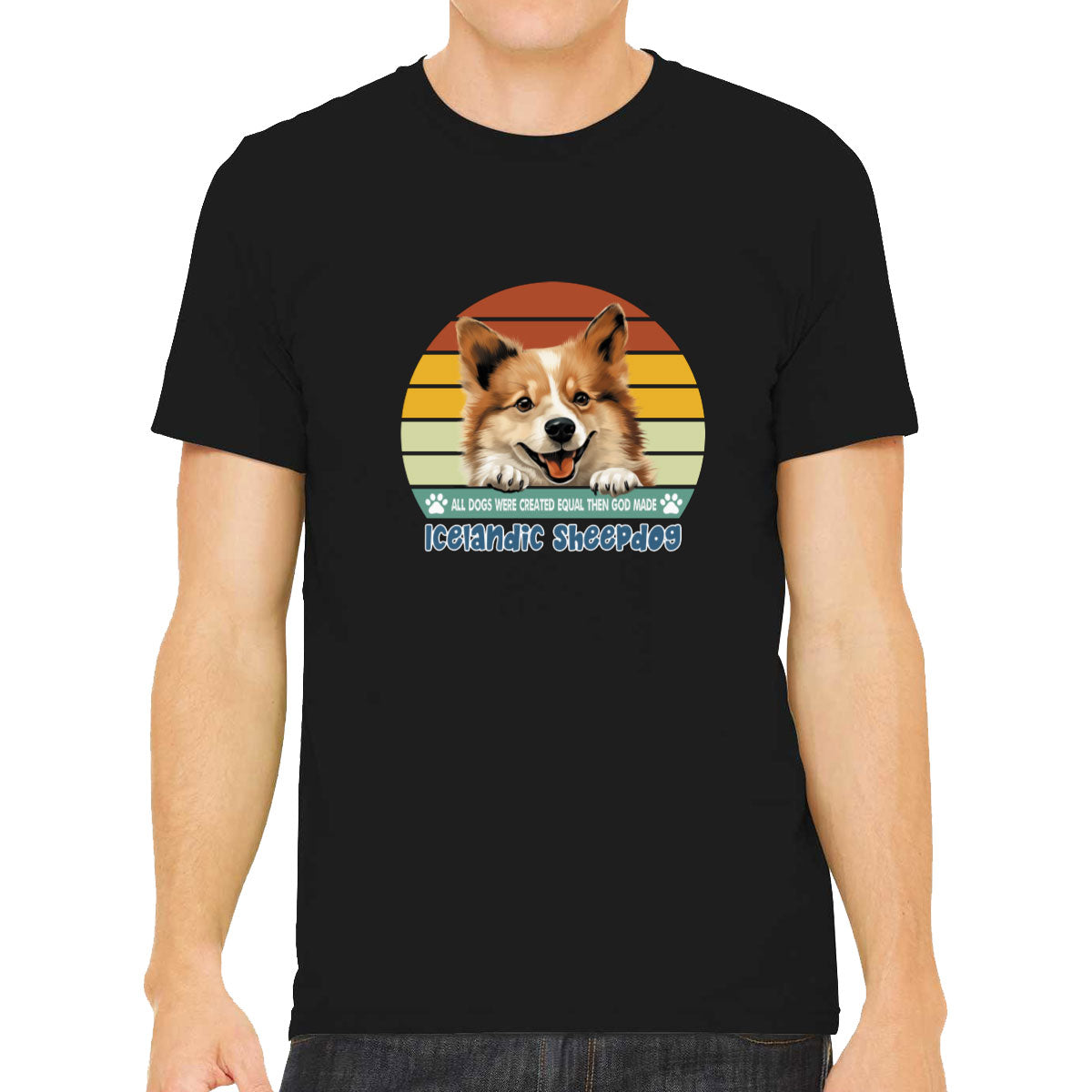 All Dogs Were Created Equal Icelandic Sheepdog Men's T-shirt