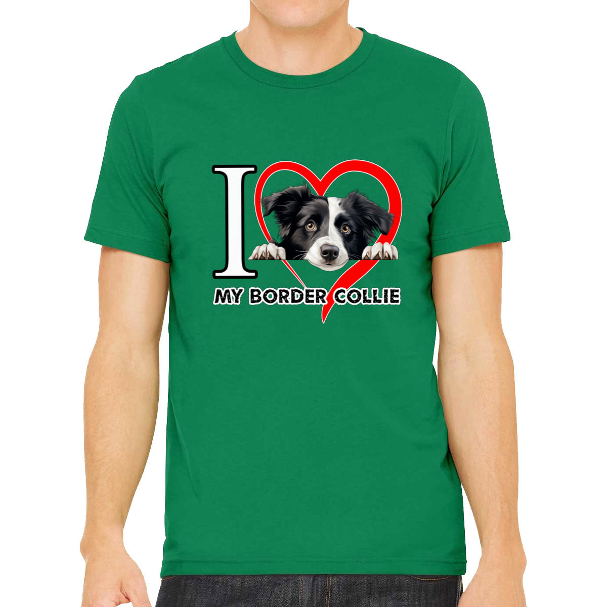 I Love My Border Collie Dog Men's T-shirt