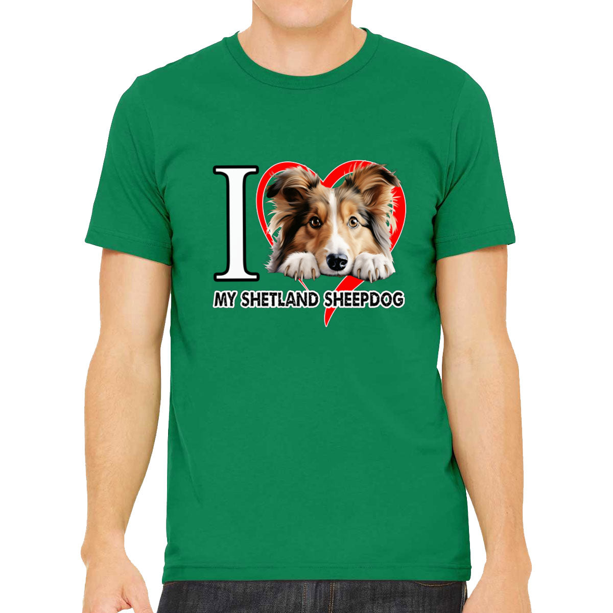 I Love My Shetland Sheepdog Dog Men's T-shirt