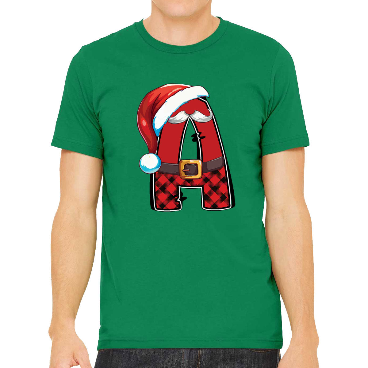 Christmas Santa Alphabet Letters [Custom Initial] Men's T-shirt