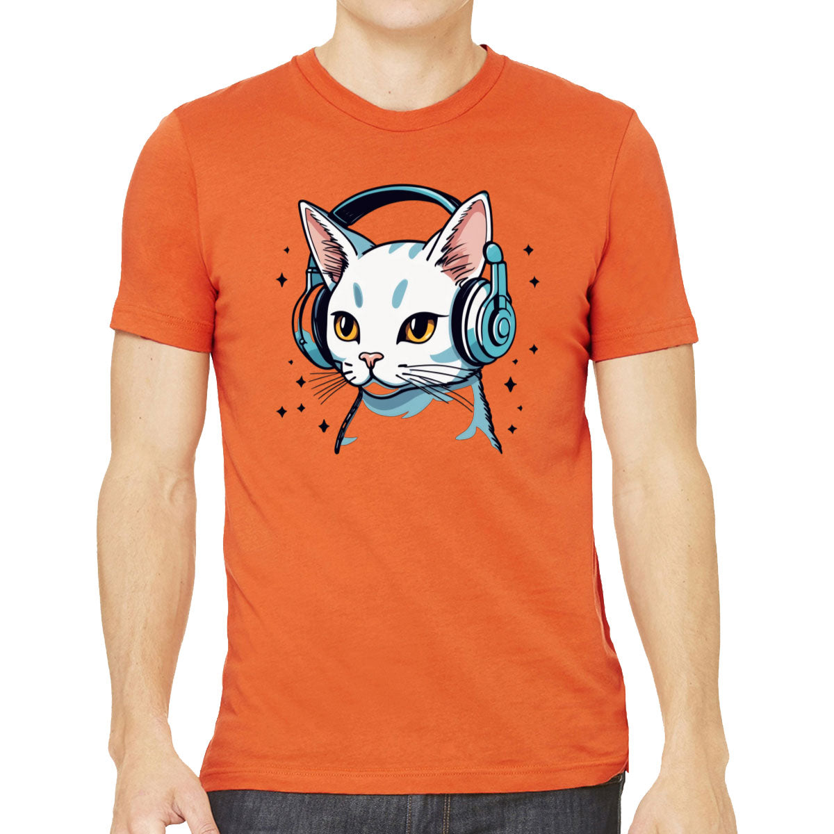 Cool Cat With Headphone Men's T-shirt