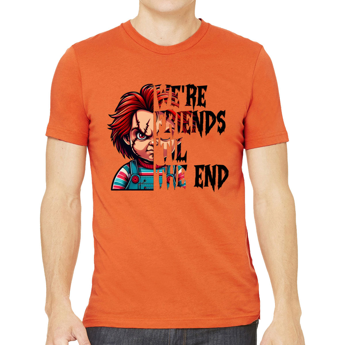 Chucky We're Friends 'Til The End Halloween Men's T-shirt