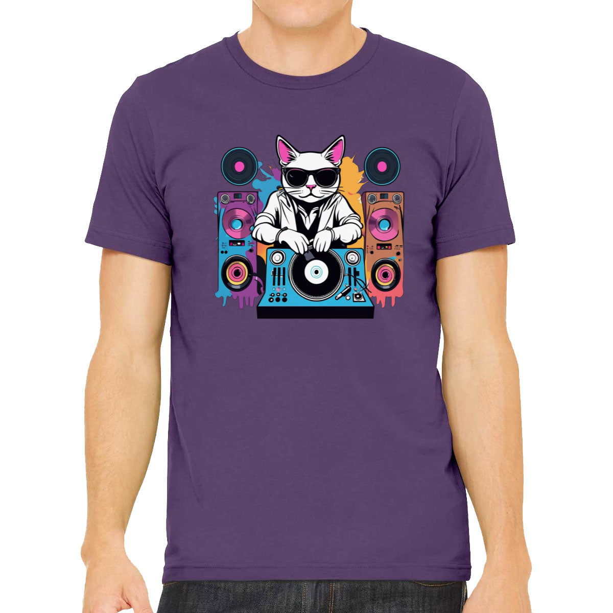 Cool Dj Cat Men's T-shirt