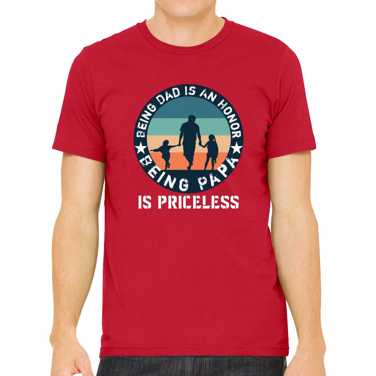 Being Dad Is An Honor Being Papa Is Priceless Father's Day Men's T-shirt