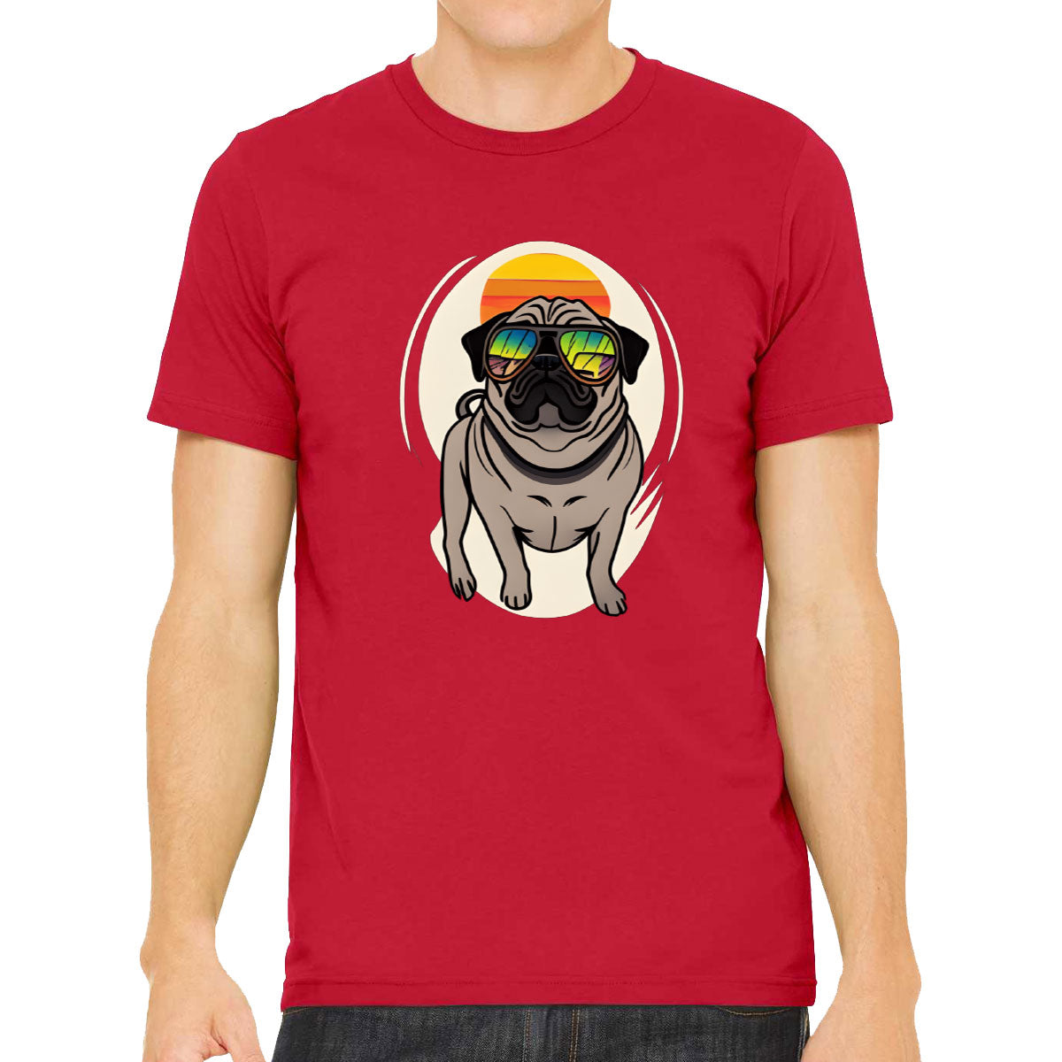 Pug Dog With Sunglasses Men's T-shirt