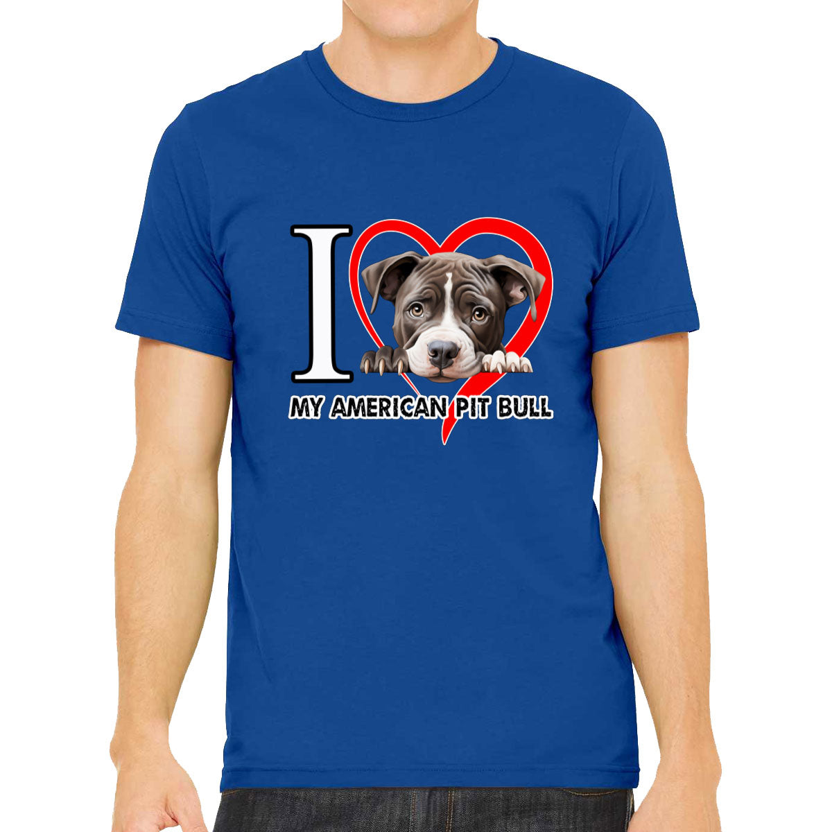 I Love My American Pitpull Dog Men's T-shirt