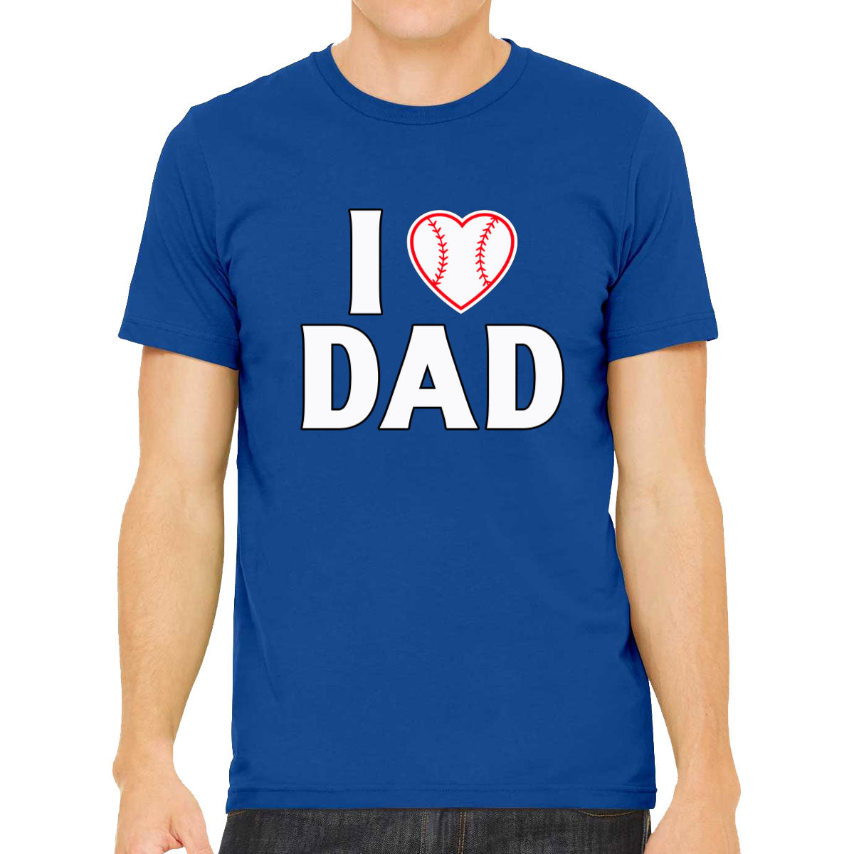 I Love Dad Baseball Heart Men's T-shirt