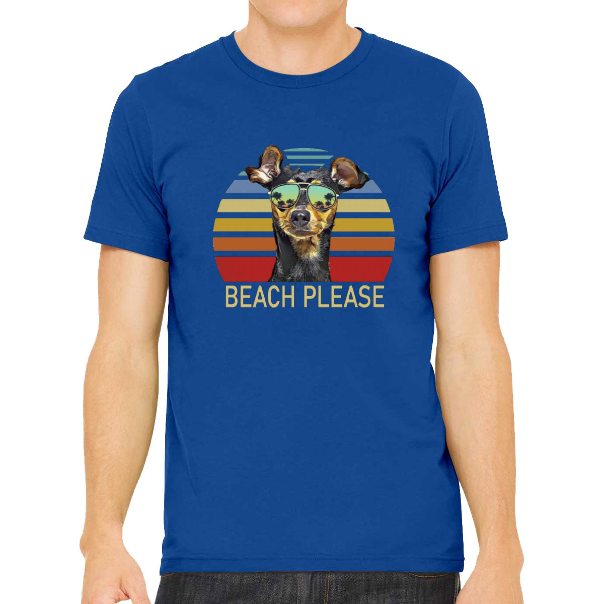 Beach Please Miniature Pinscher Dog Men's T-shirt